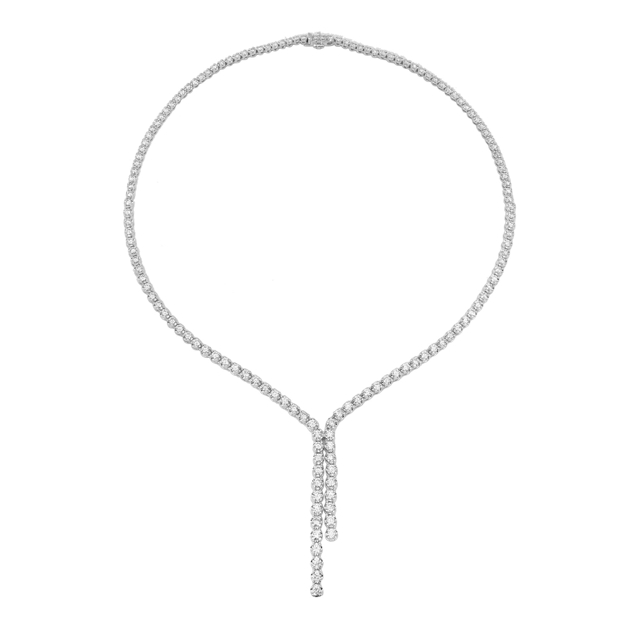 Diamond Lariat Tennis Necklace
