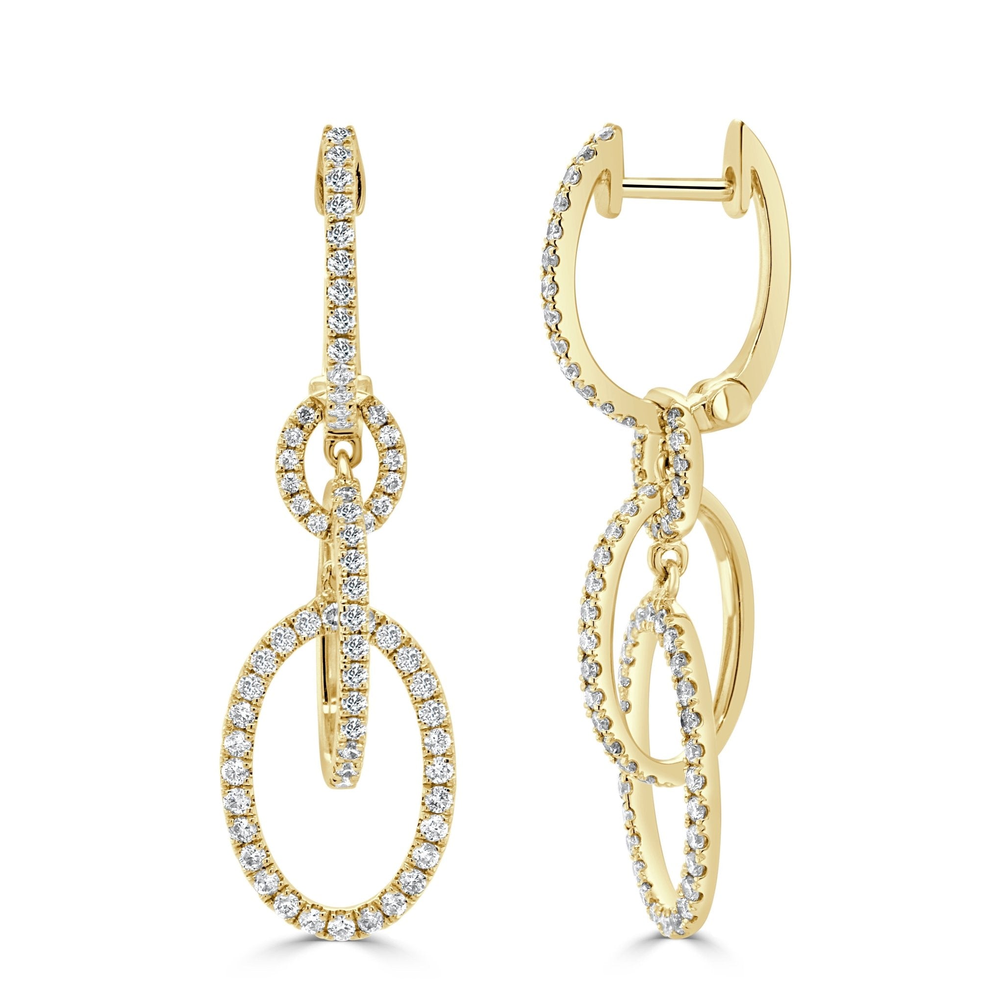 Diamond Link Drop Earrings