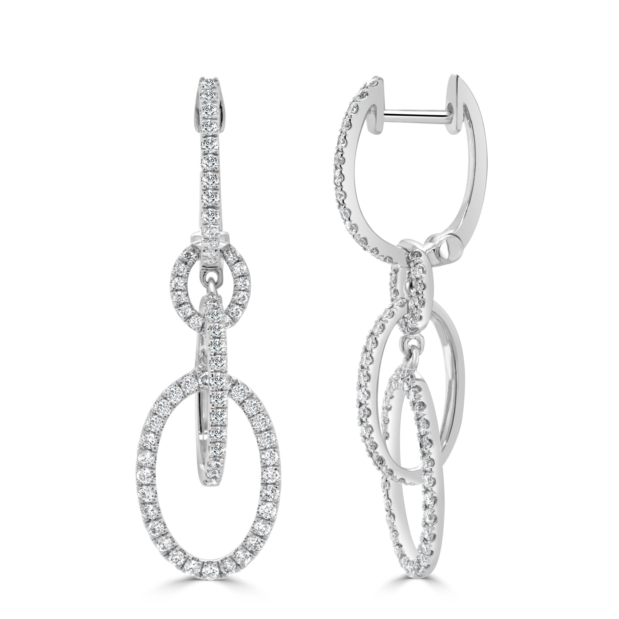 Diamond Link Drop Earrings