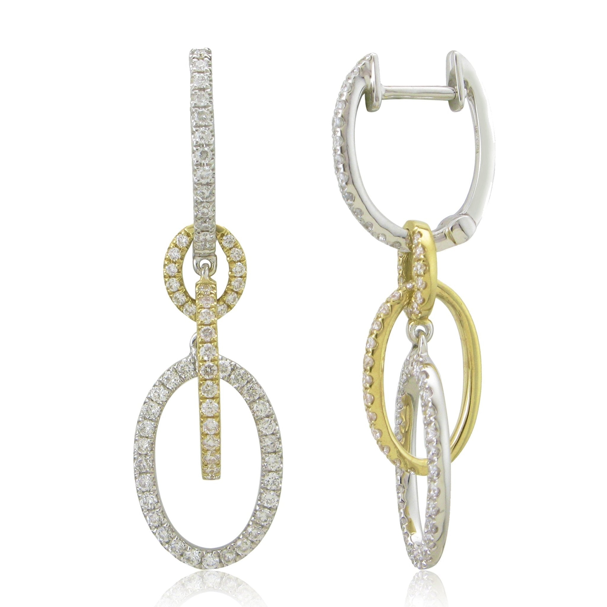 Diamond Link Drop Earrings