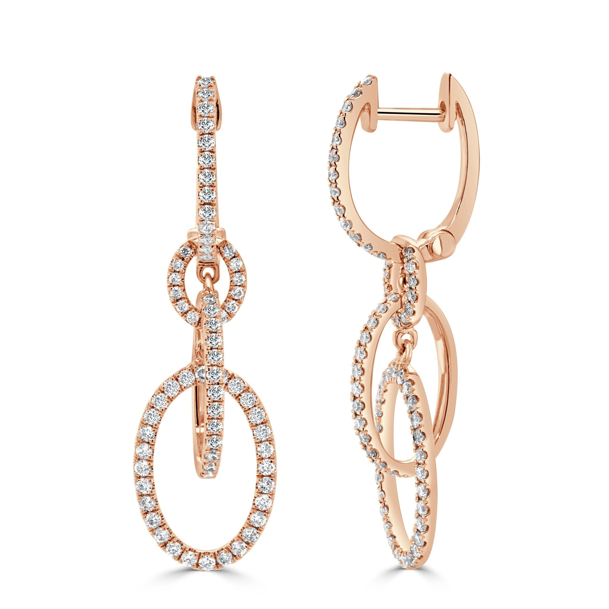 Diamond Link Drop Earrings