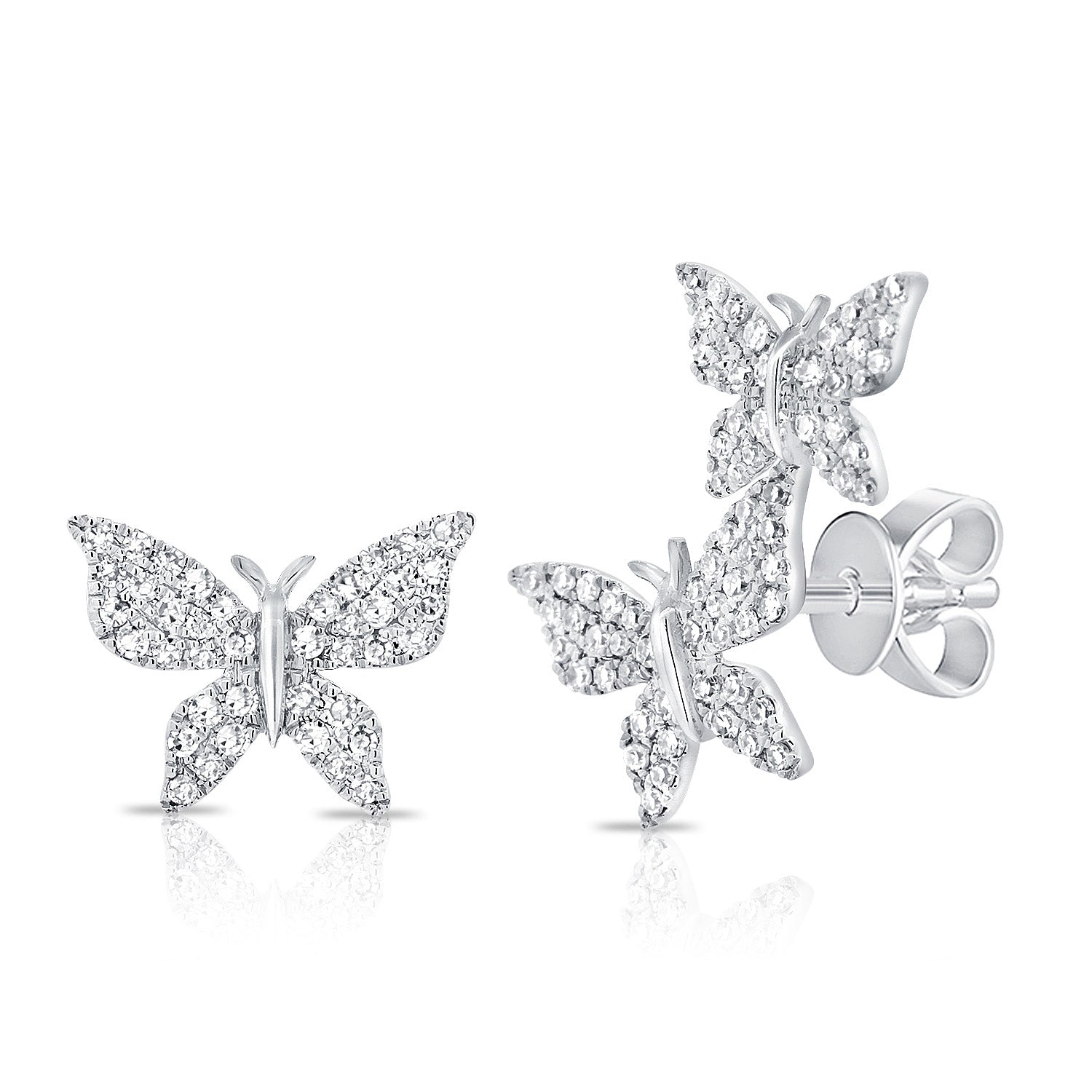Diamond Mismatched Butterfly Earring