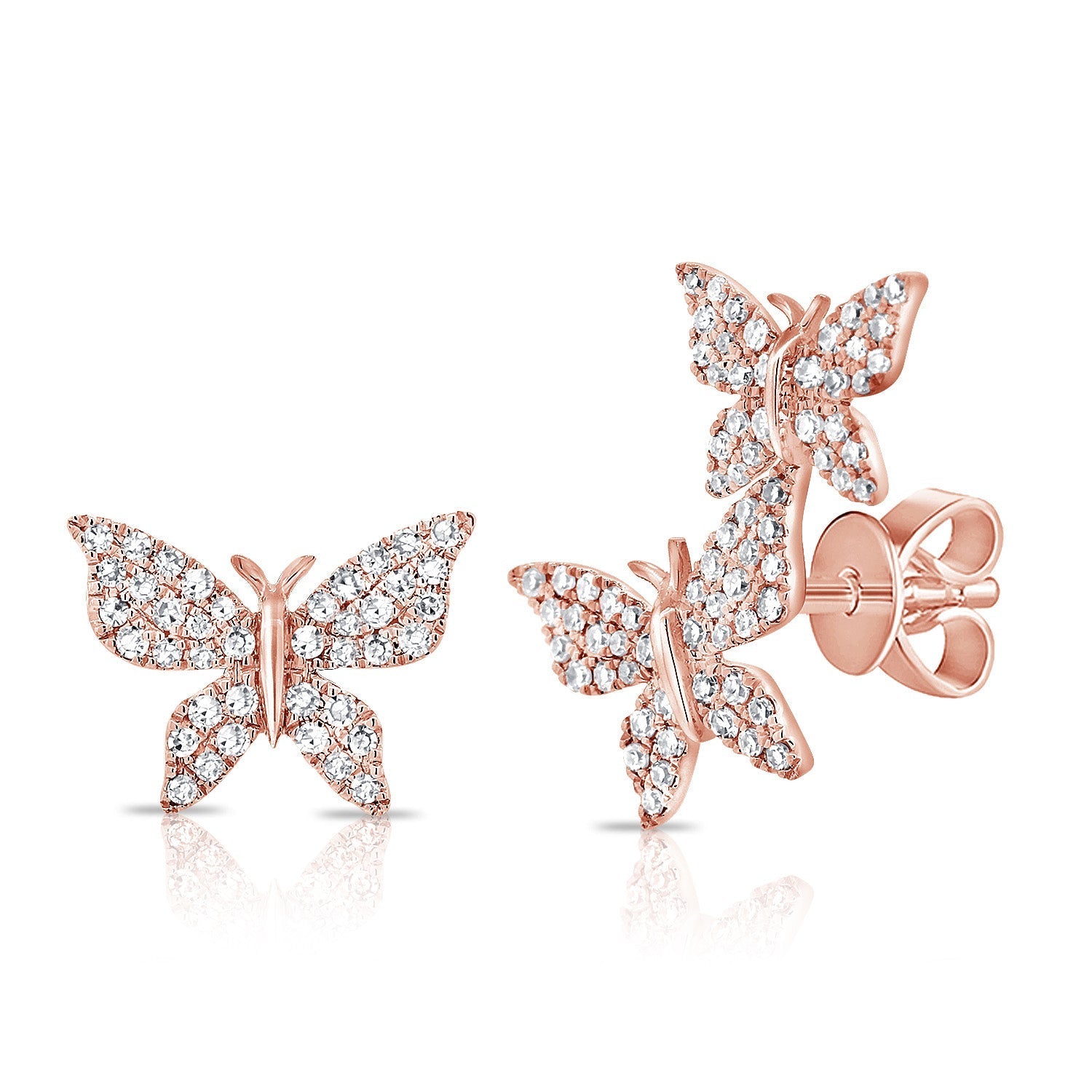Diamond Mismatched Butterfly Earring