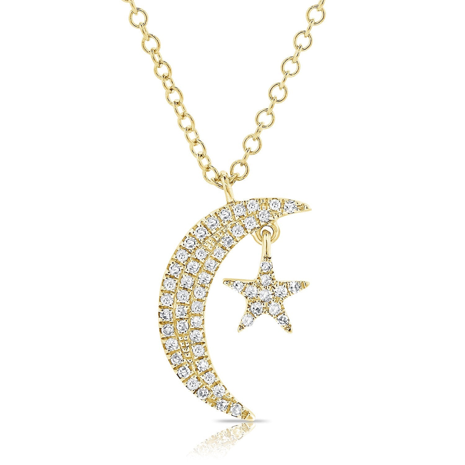 Diamond Moon Star Necklace