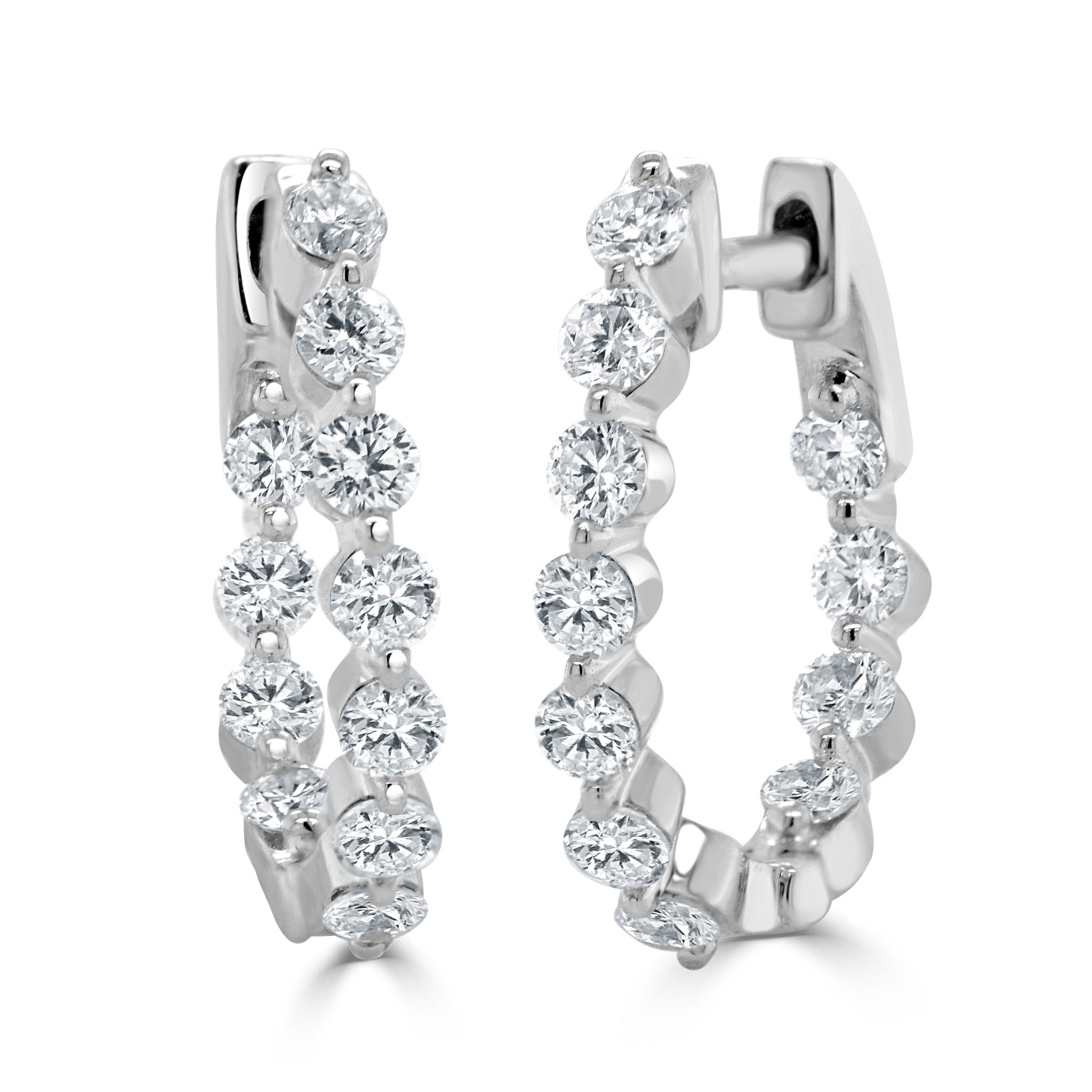 Diamond Oval Hoop Earring