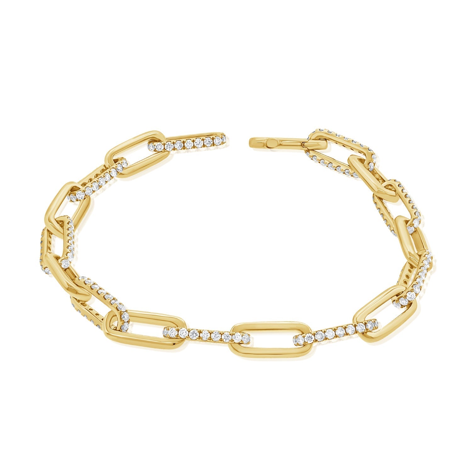 Diamond Paperclip Link Bracelet