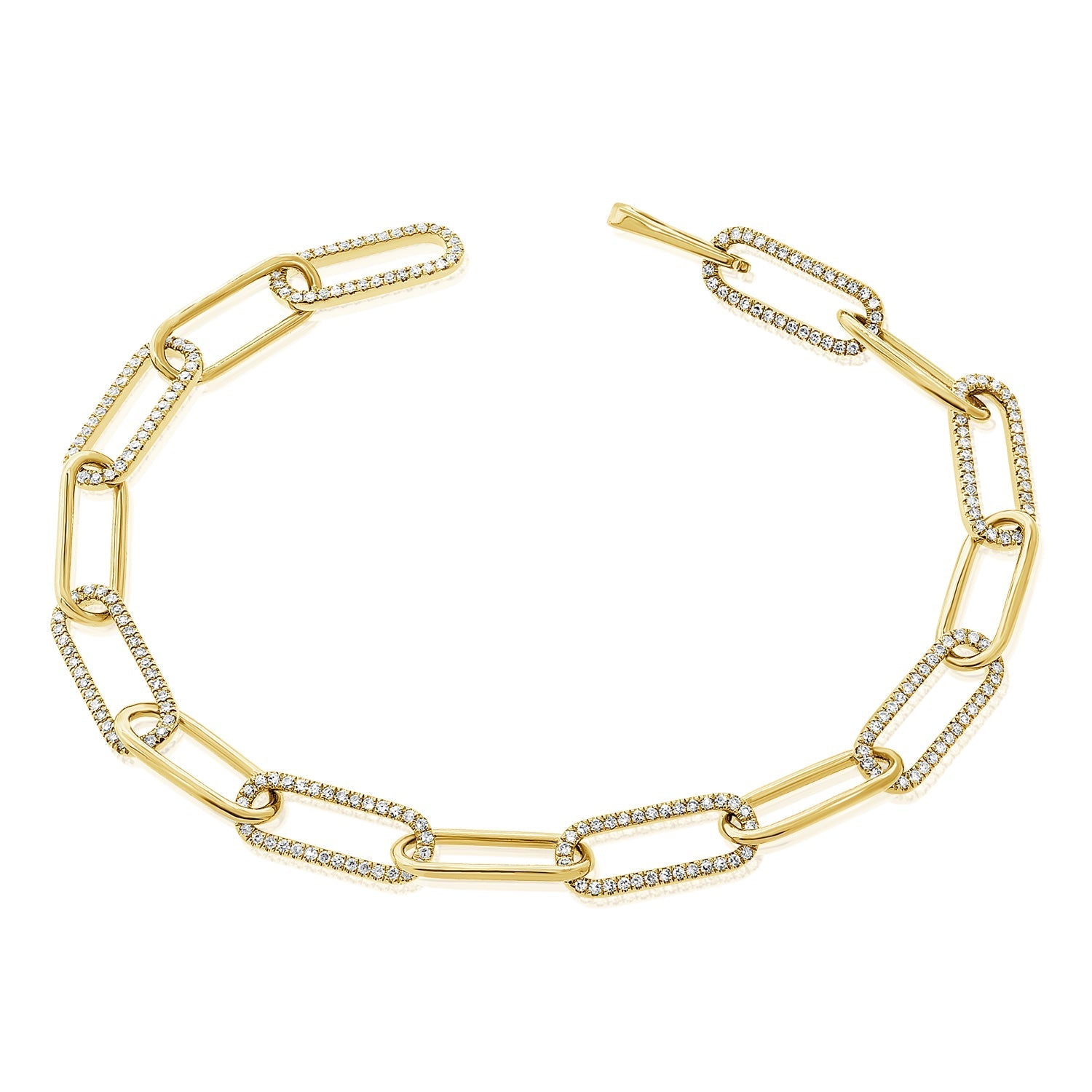 Diamond Paperclip Link Bracelet