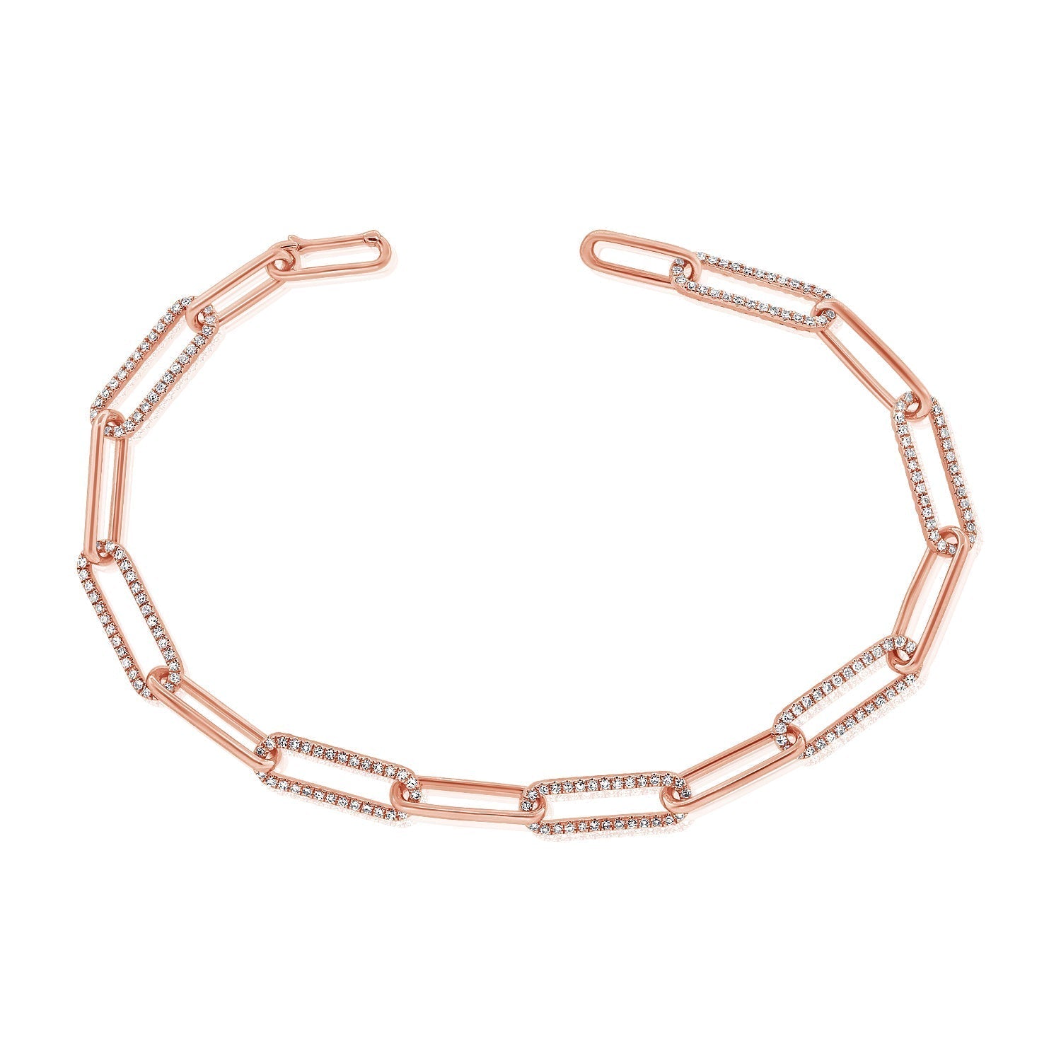 Diamond Paperclip Link Bracelet
