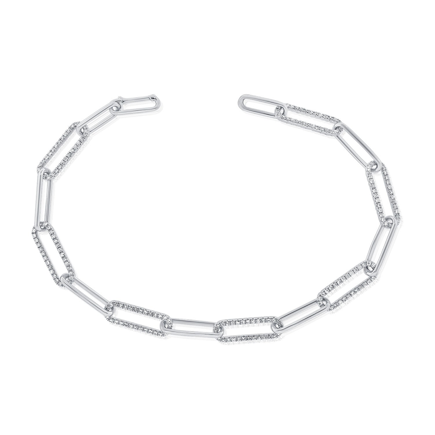 Diamond Paperclip Link Bracelet