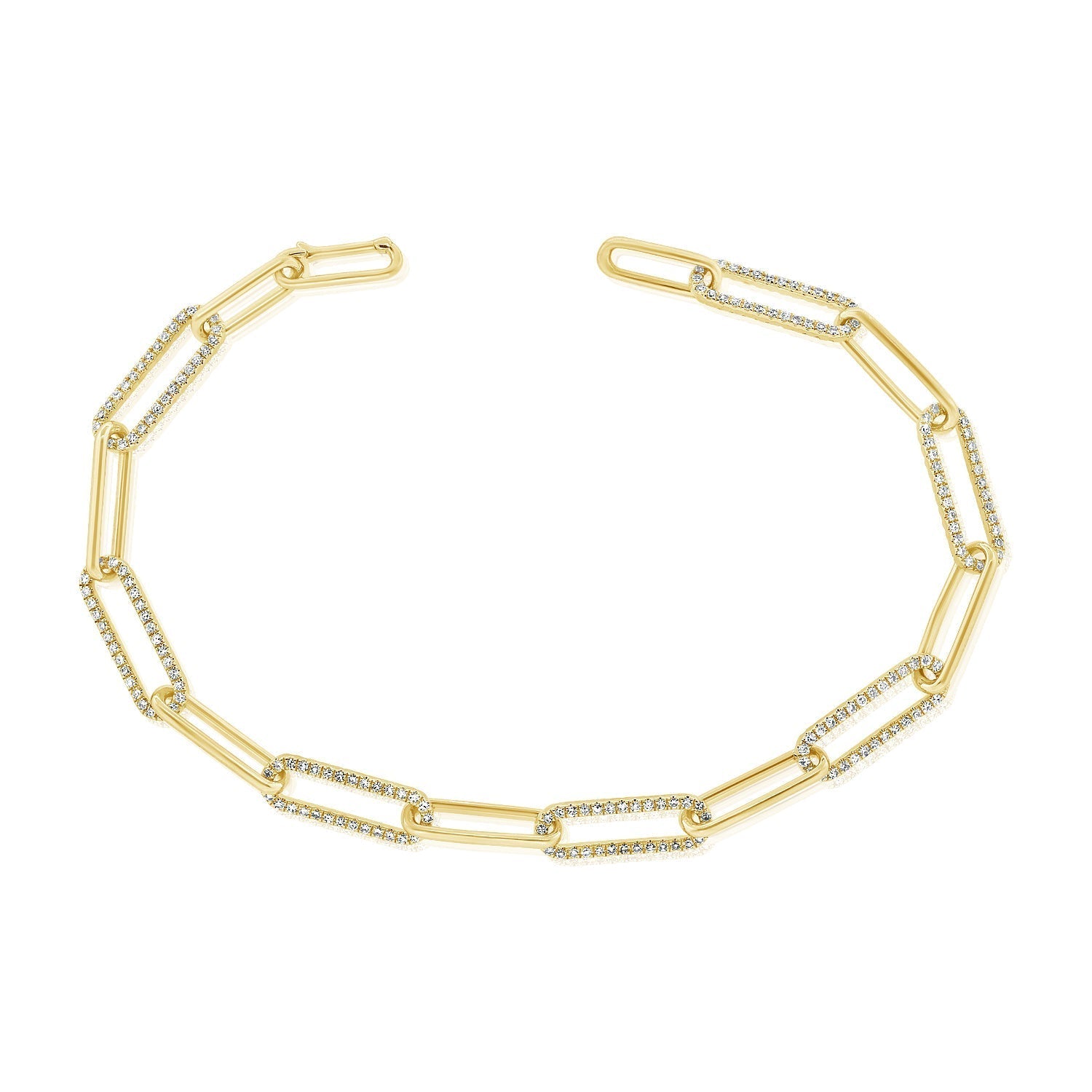 Diamond Paperclip Link Bracelet