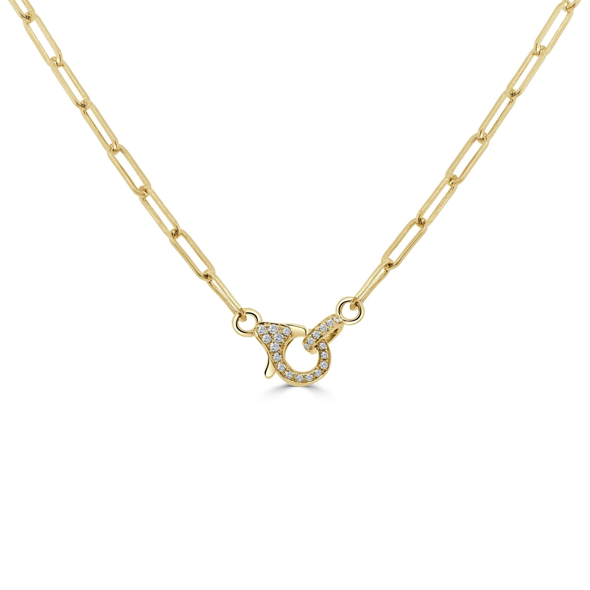 Diamond Paperclip Link Necklace