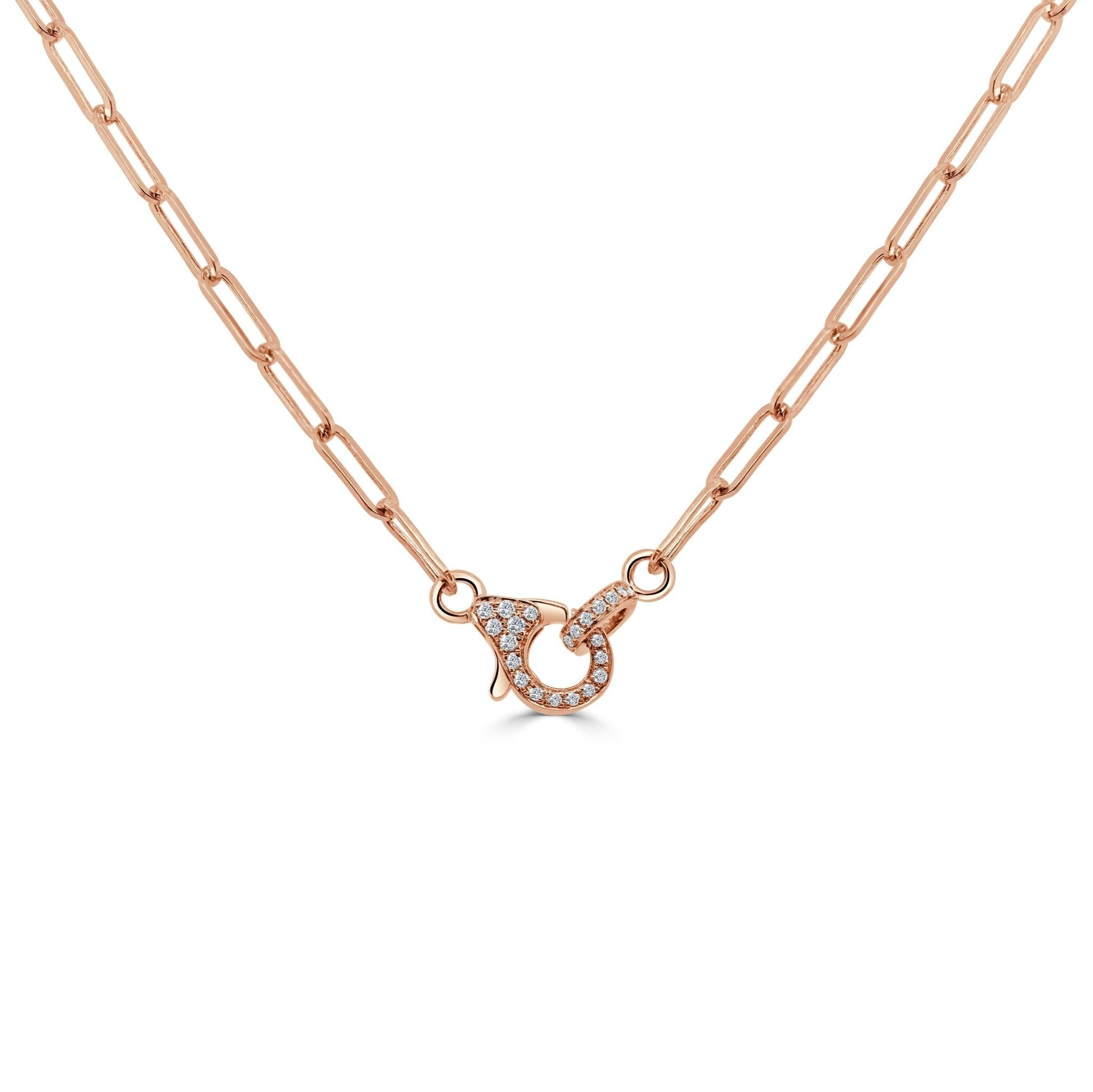 Diamond Paperclip Link Necklace