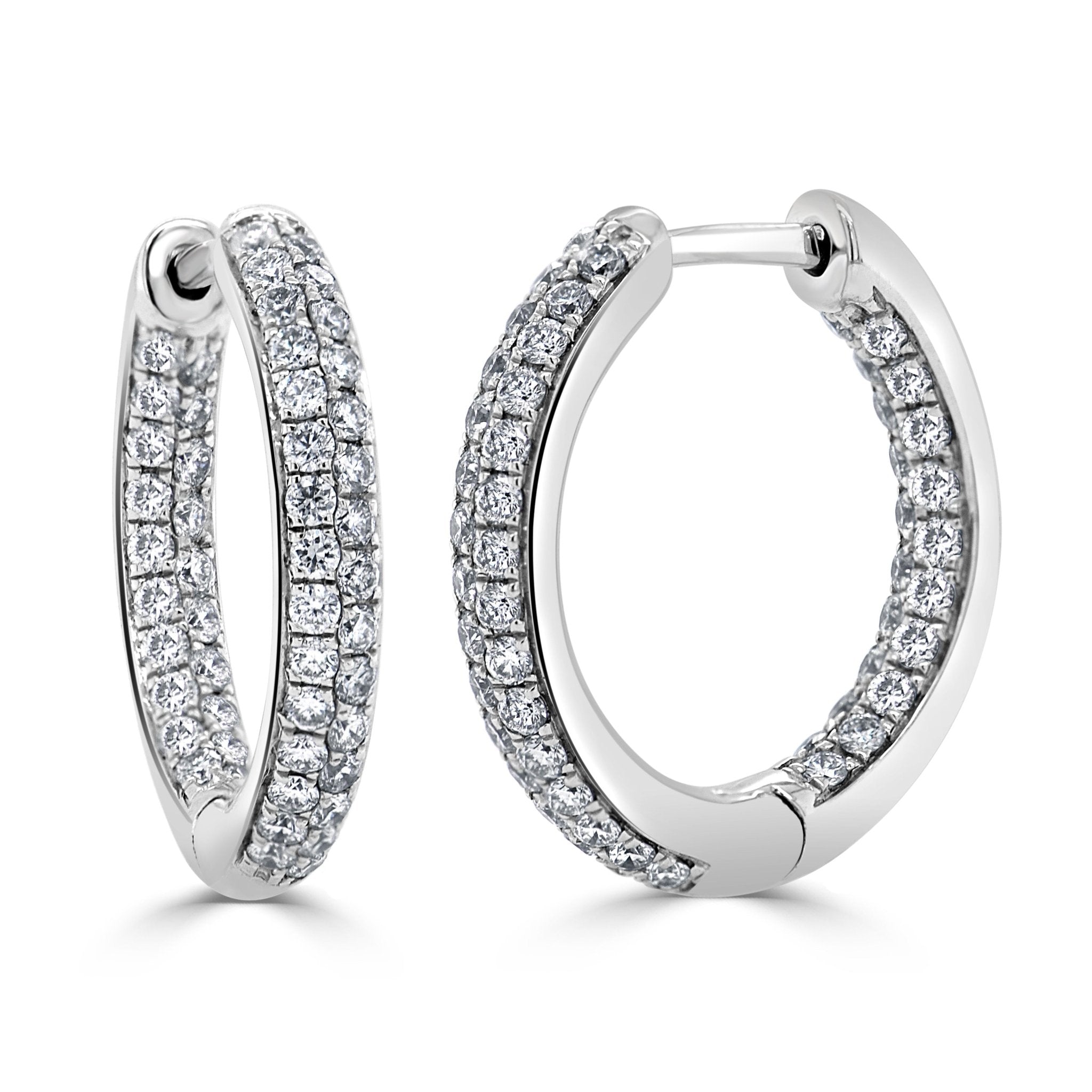 Diamond Pave Hoop Earrings