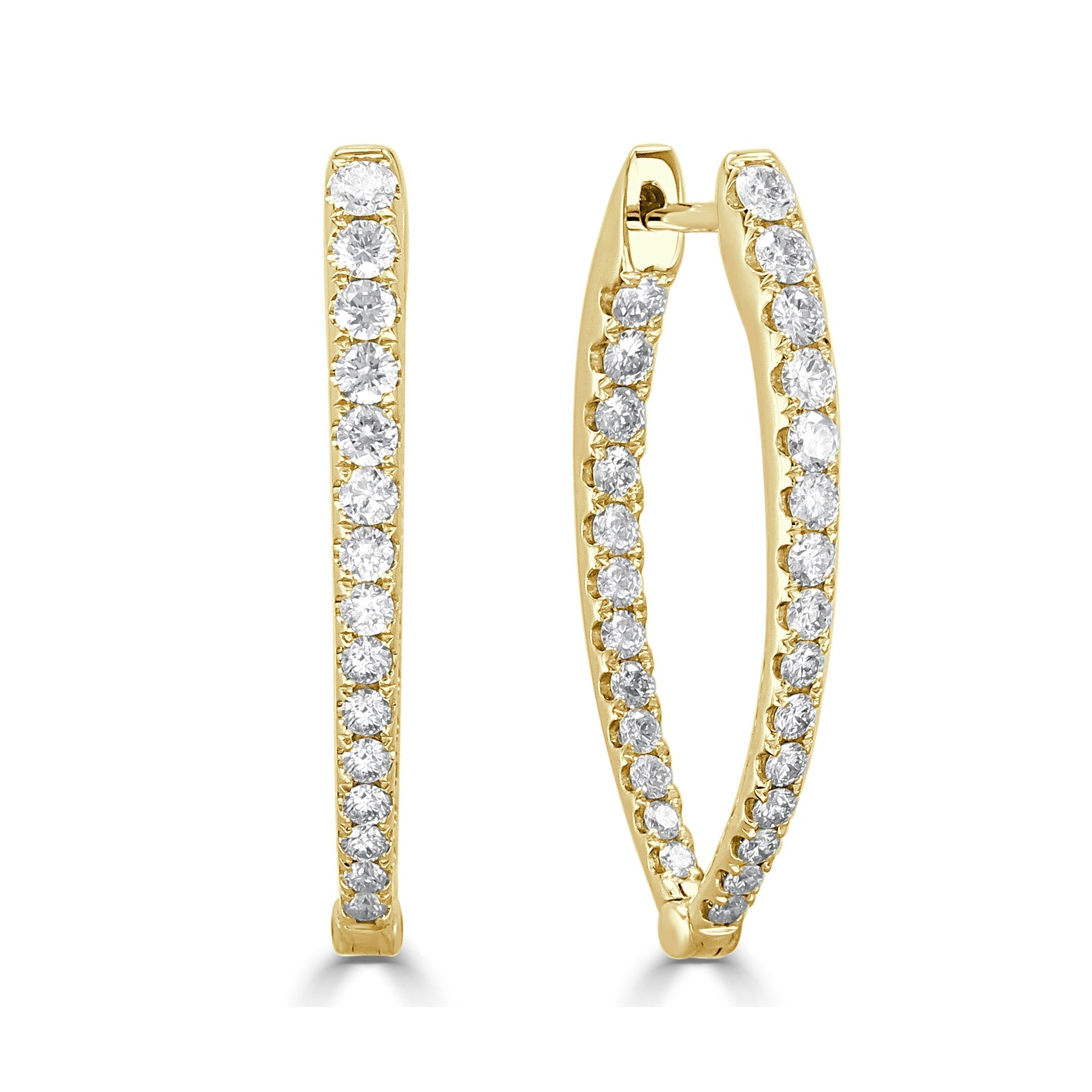 Diamond Point Hoop Earrings
