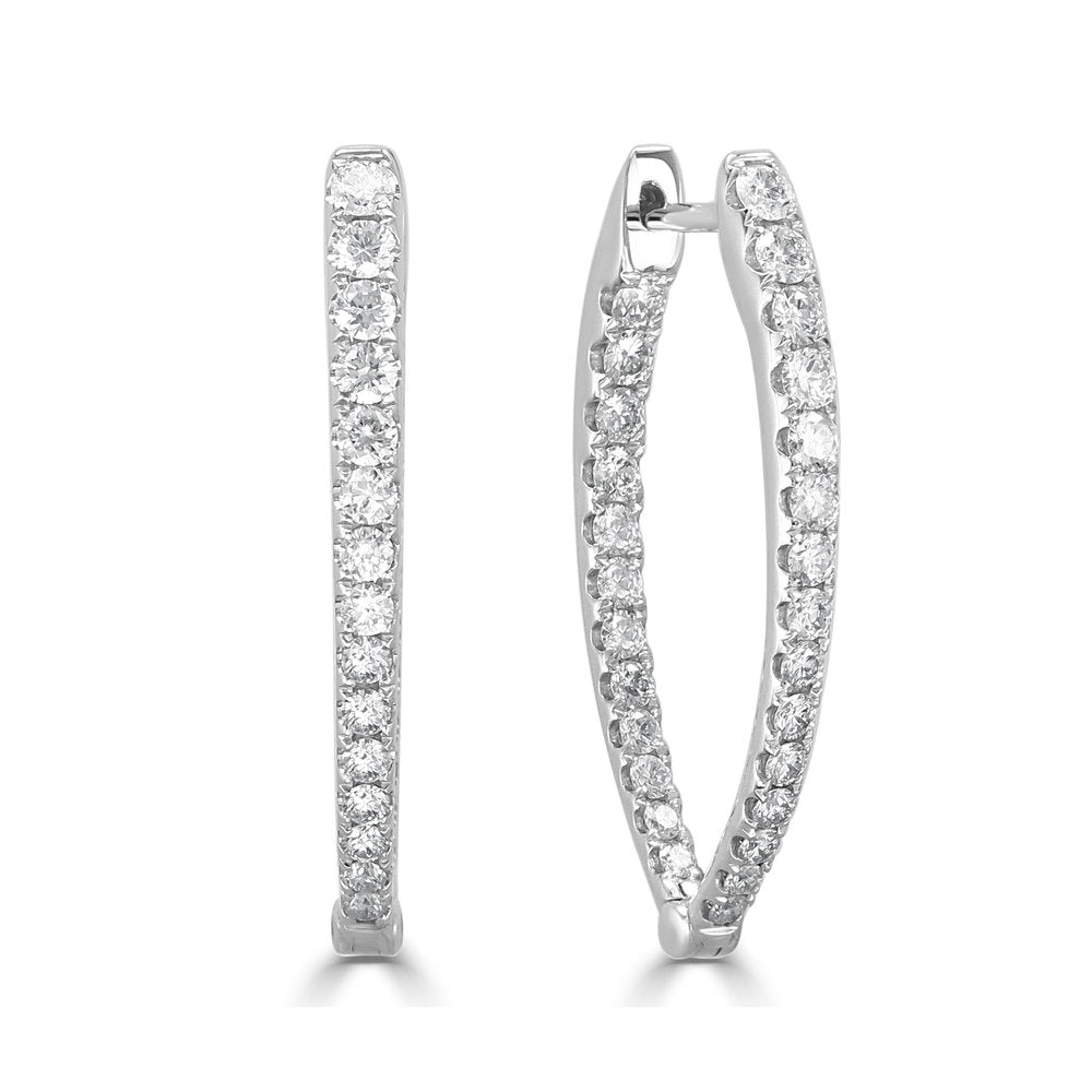 Diamond Point Hoop Earrings