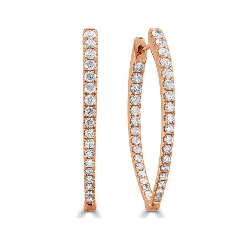 Diamond Point Hoop Earrings