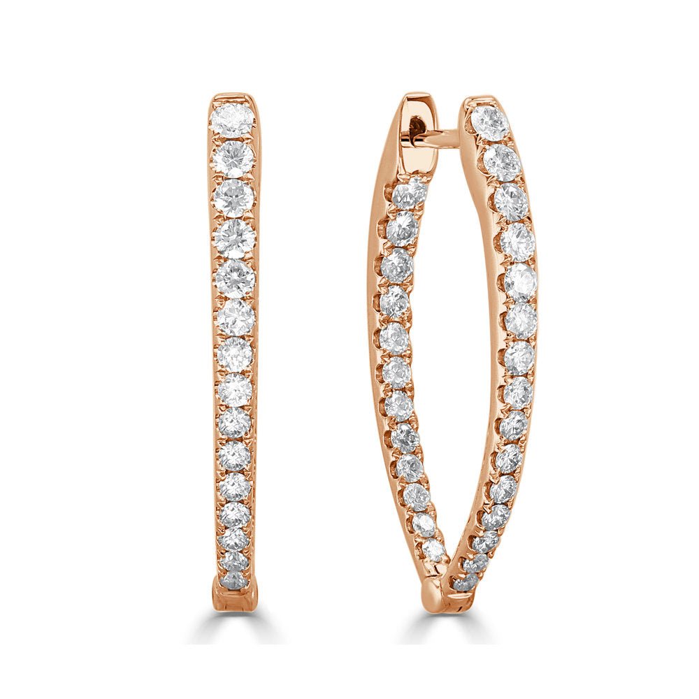 Diamond Point Hoop Earrings