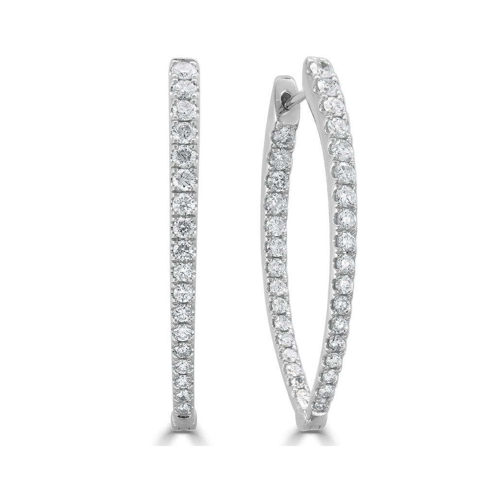 Diamond Point Hoop Earrings