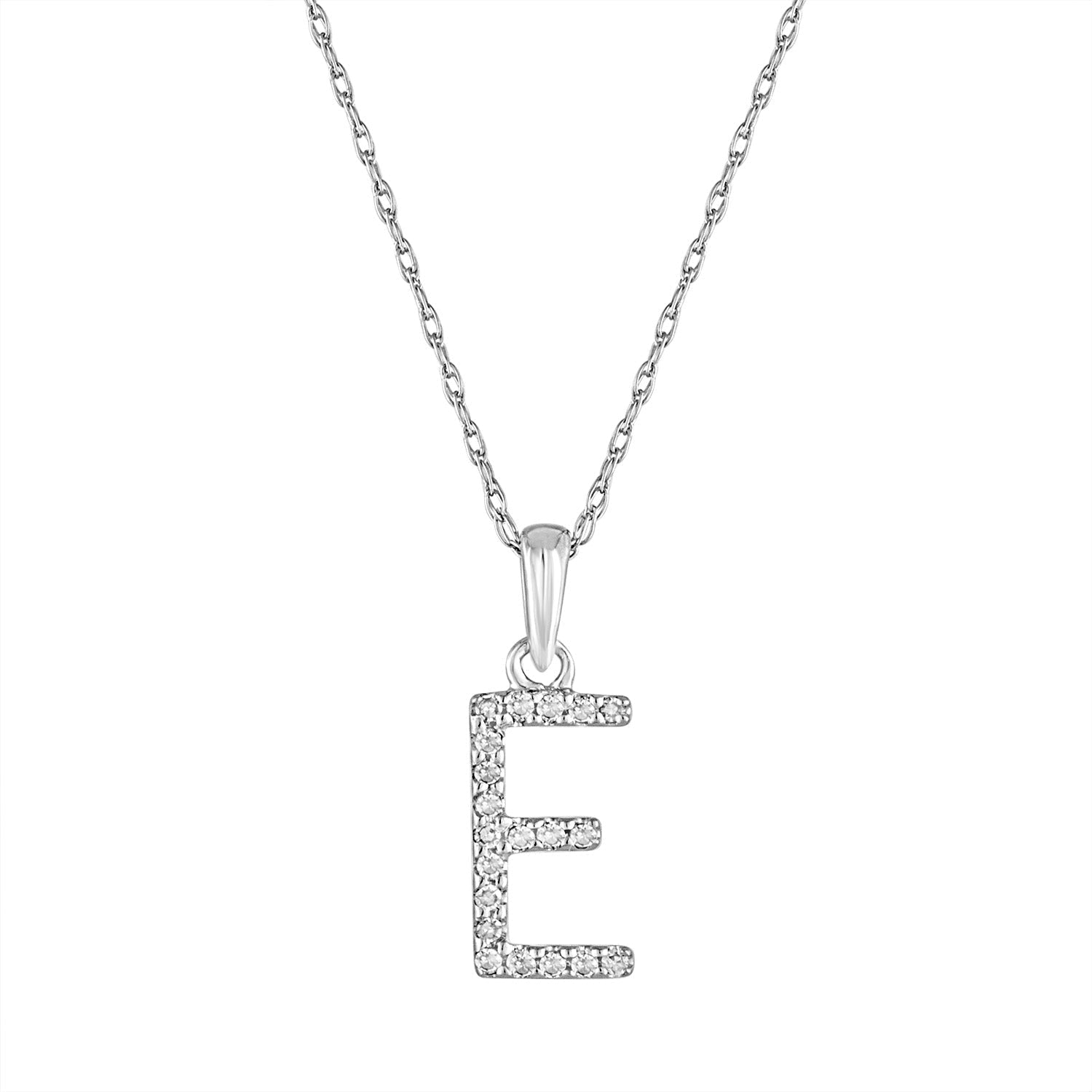 Diamond Rope Chain Initial Pendant Necklace