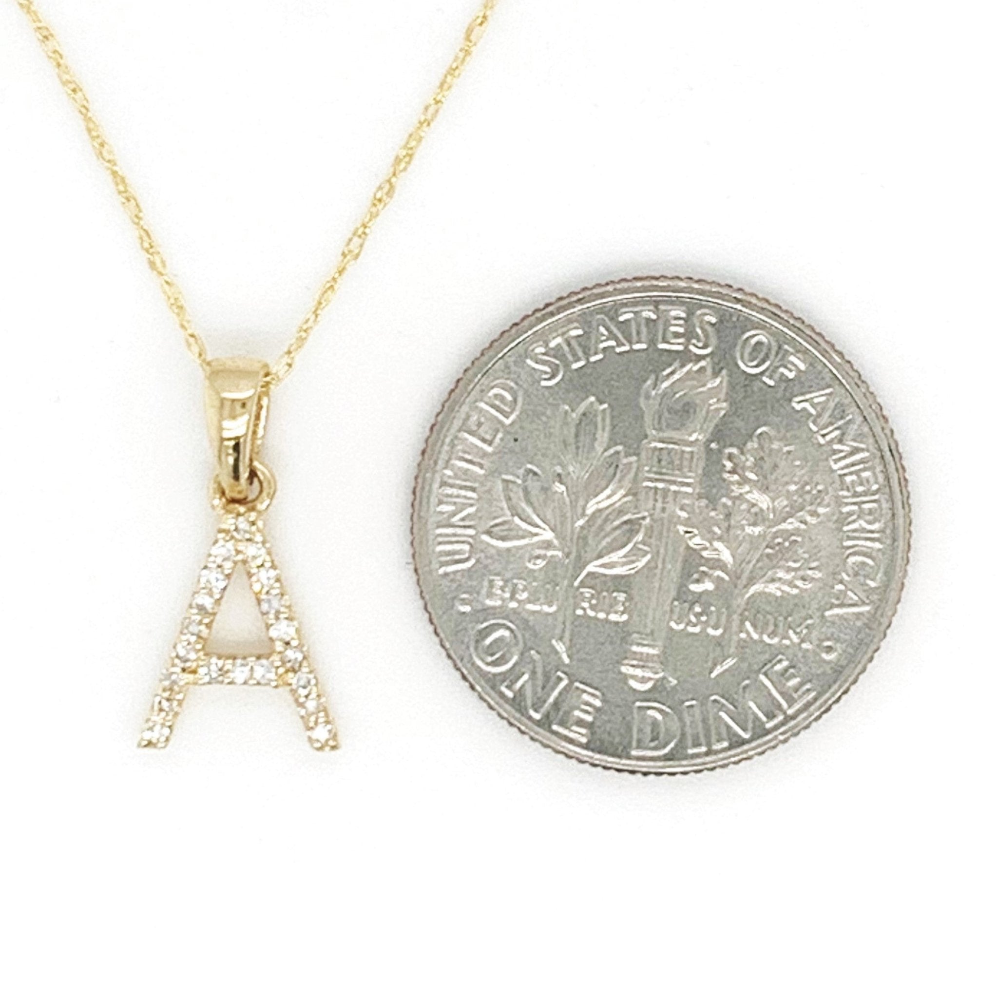 Diamond Rope Chain Initial Pendant Necklace