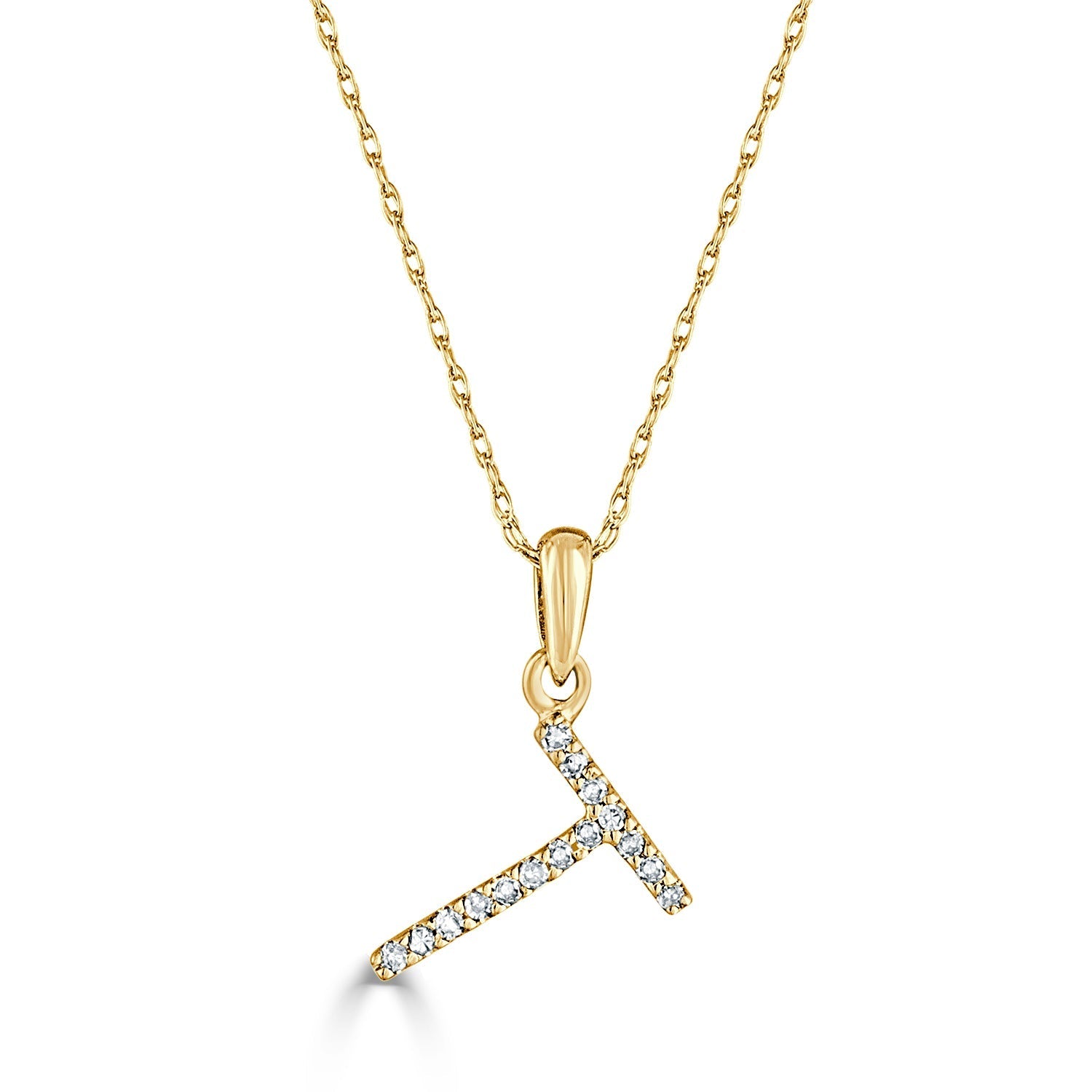 Diamond Rope Chain Initial Pendant Necklace