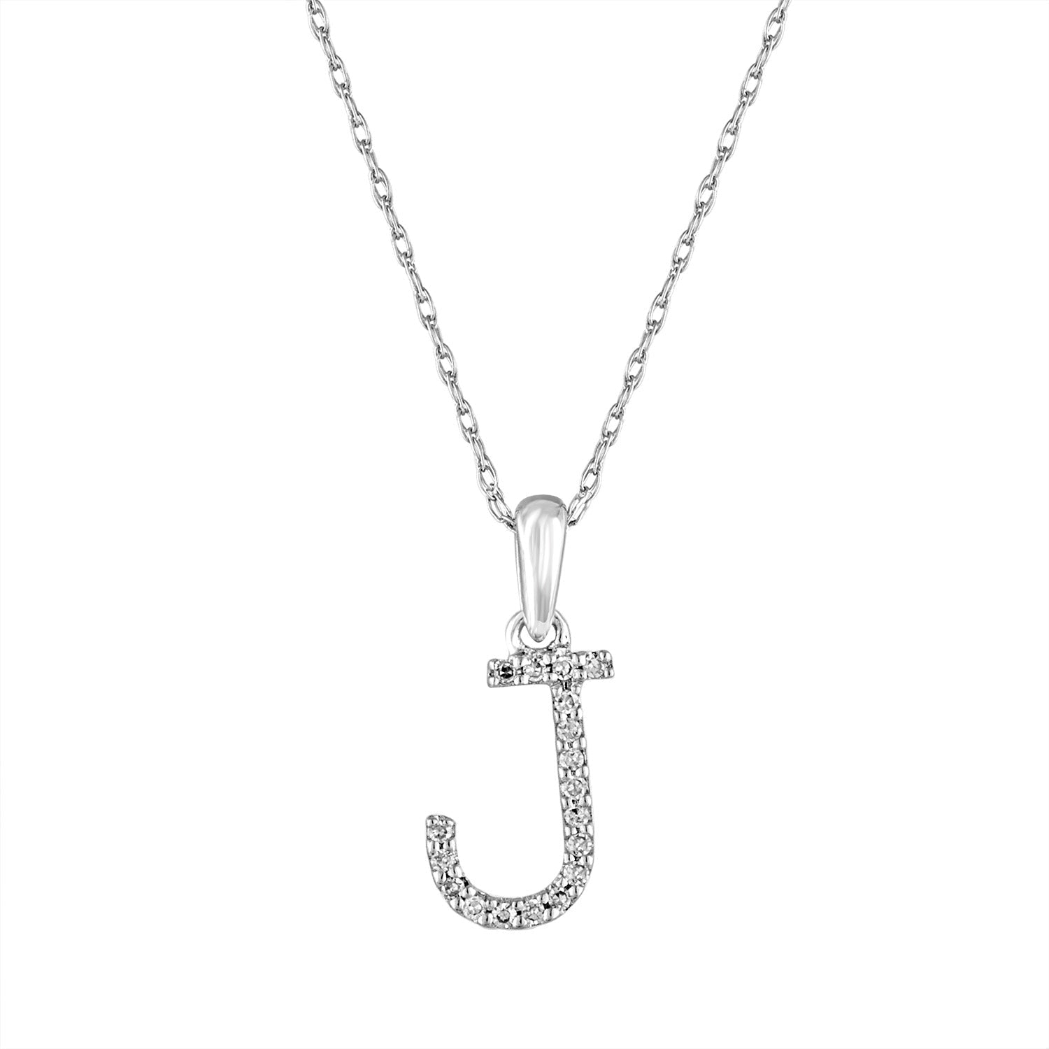 Diamond Rope Chain Initial Pendant Necklace