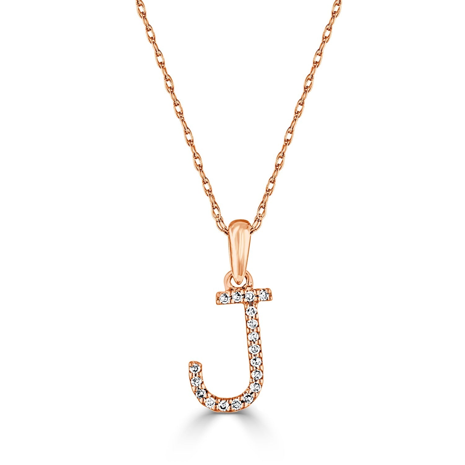 Diamond Rope Chain Initial Pendant Necklace