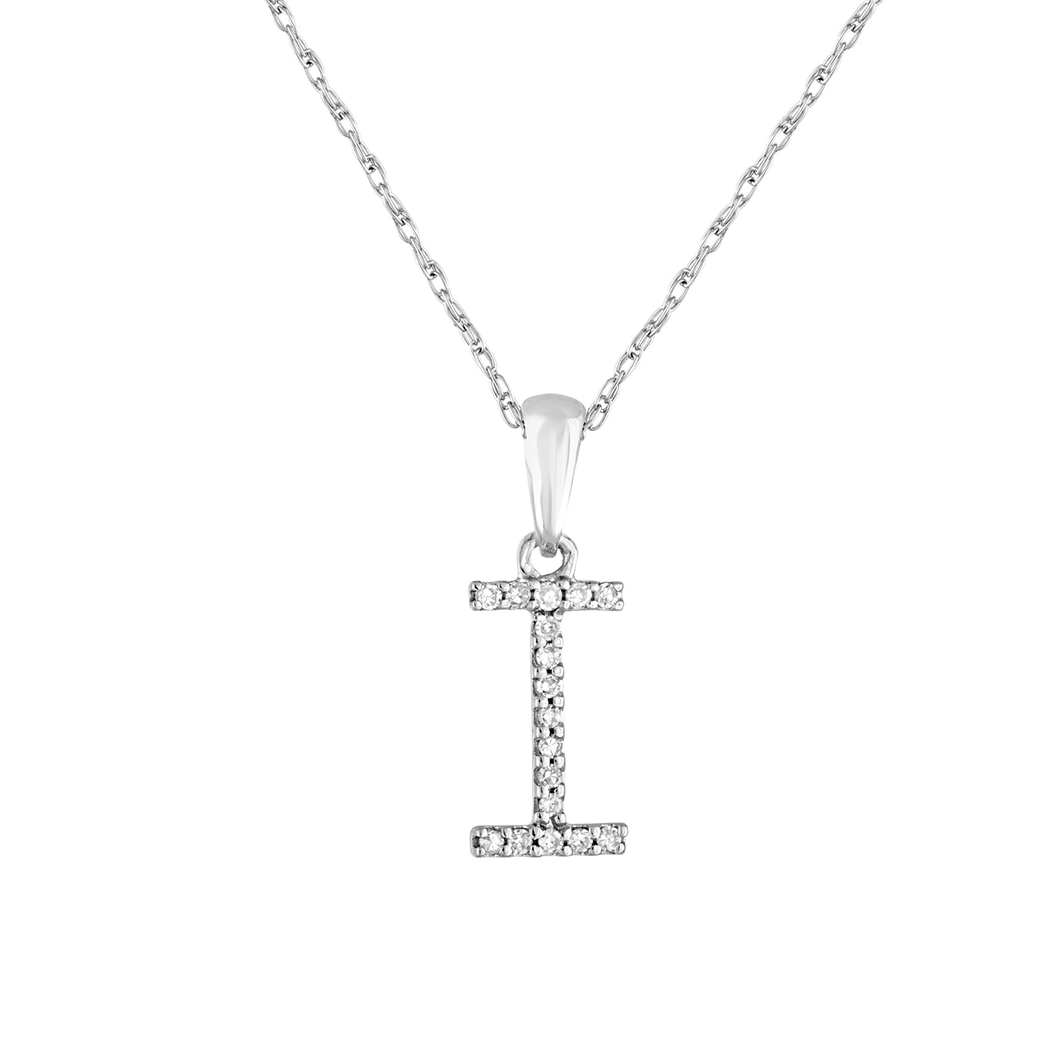 Diamond Rope Chain Initial Pendant Necklace