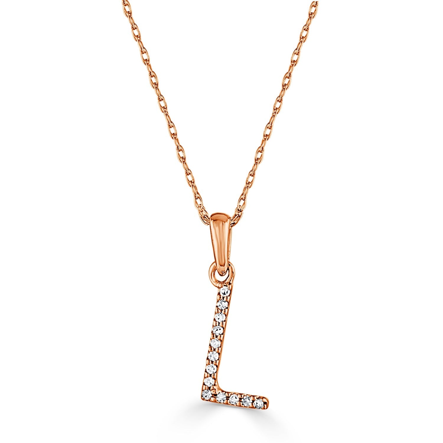 Diamond Rope Chain Initial Pendant Necklace