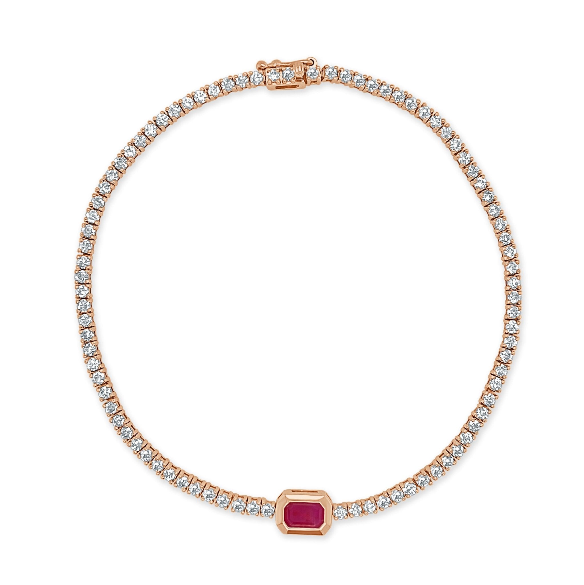 Diamond Ruby Tennis Bracelet