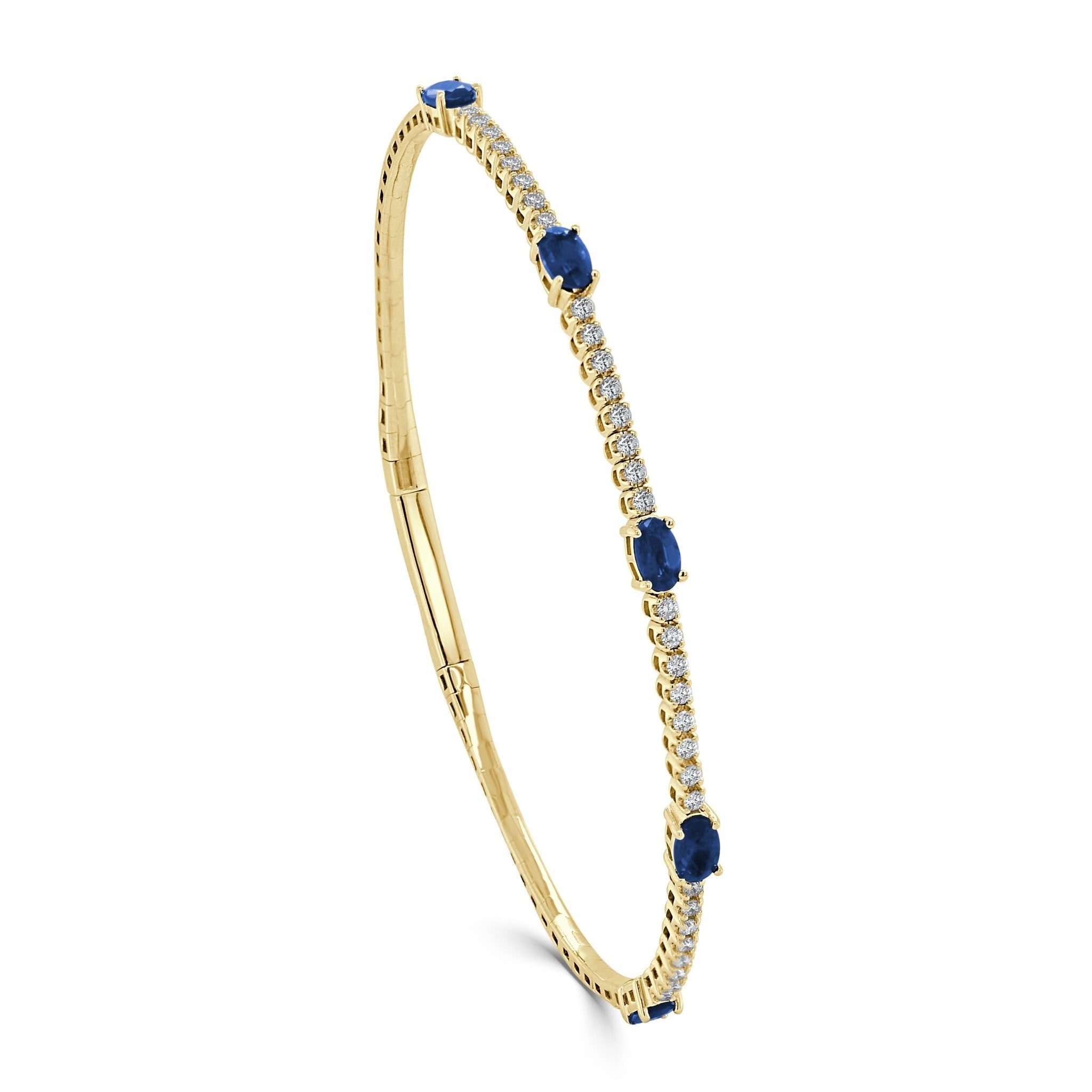 Diamond Sapphire Flexible Station Bangle