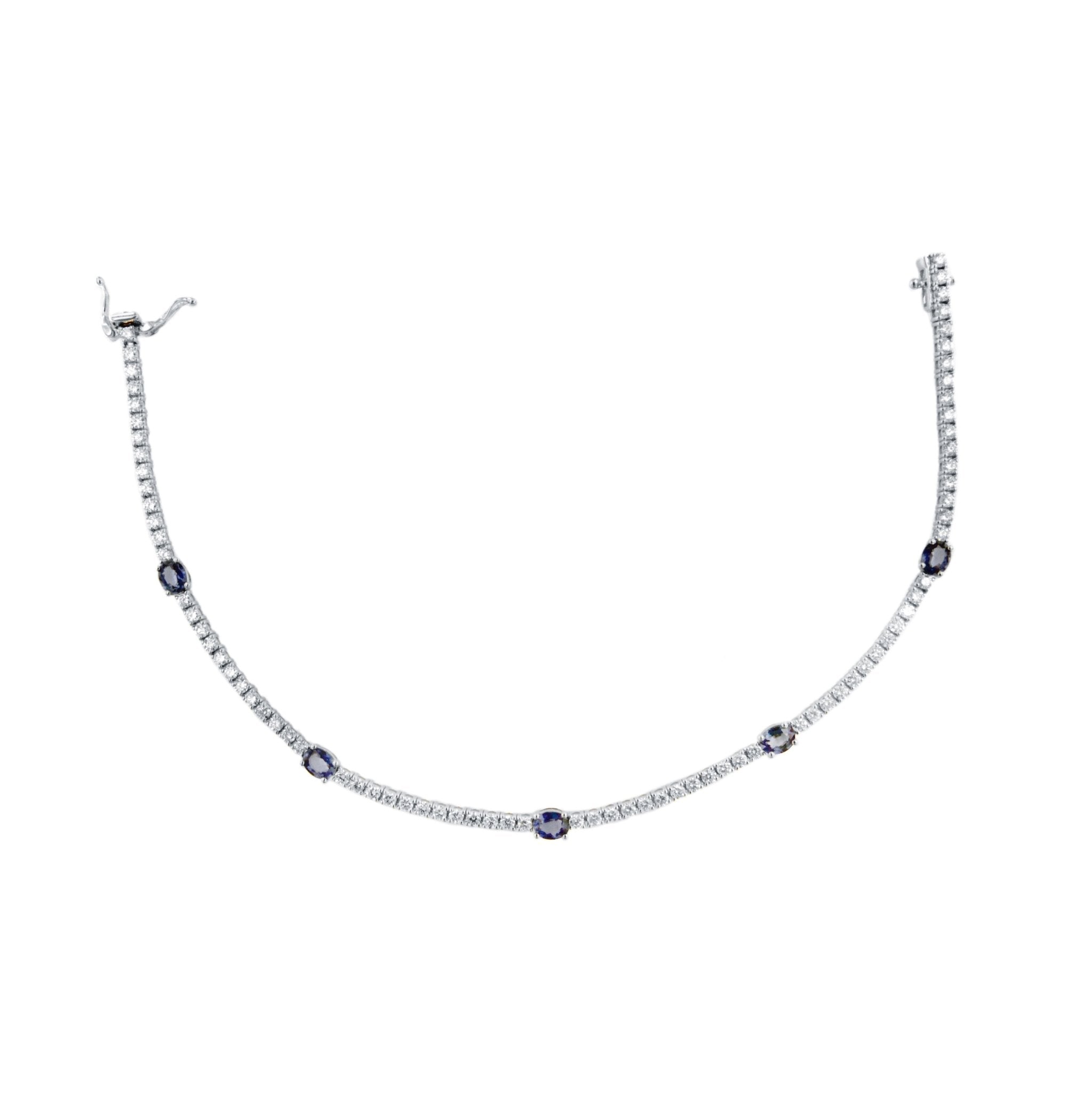 Diamond Sapphire Tennis Bracelet