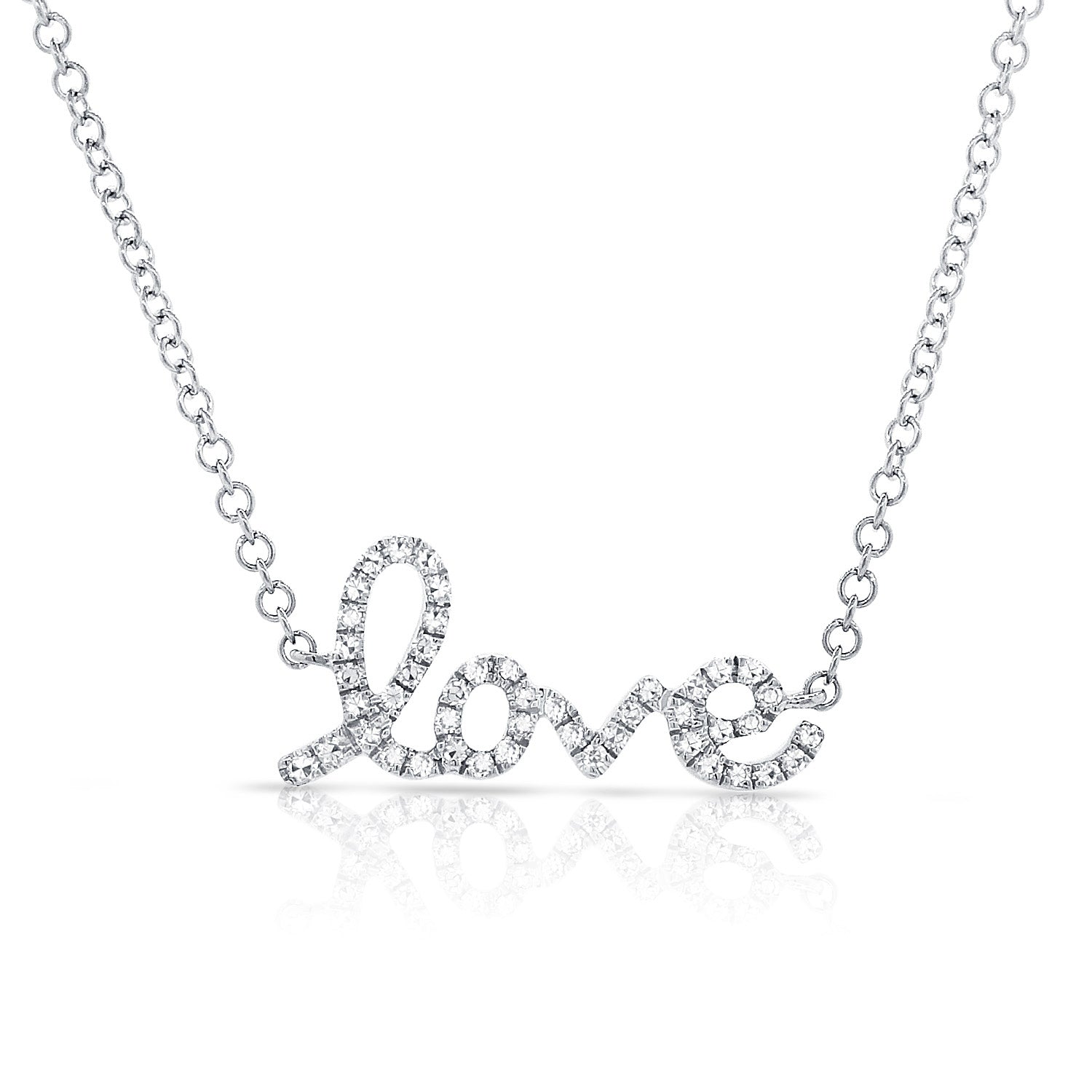 Diamond Script Love Necklace
