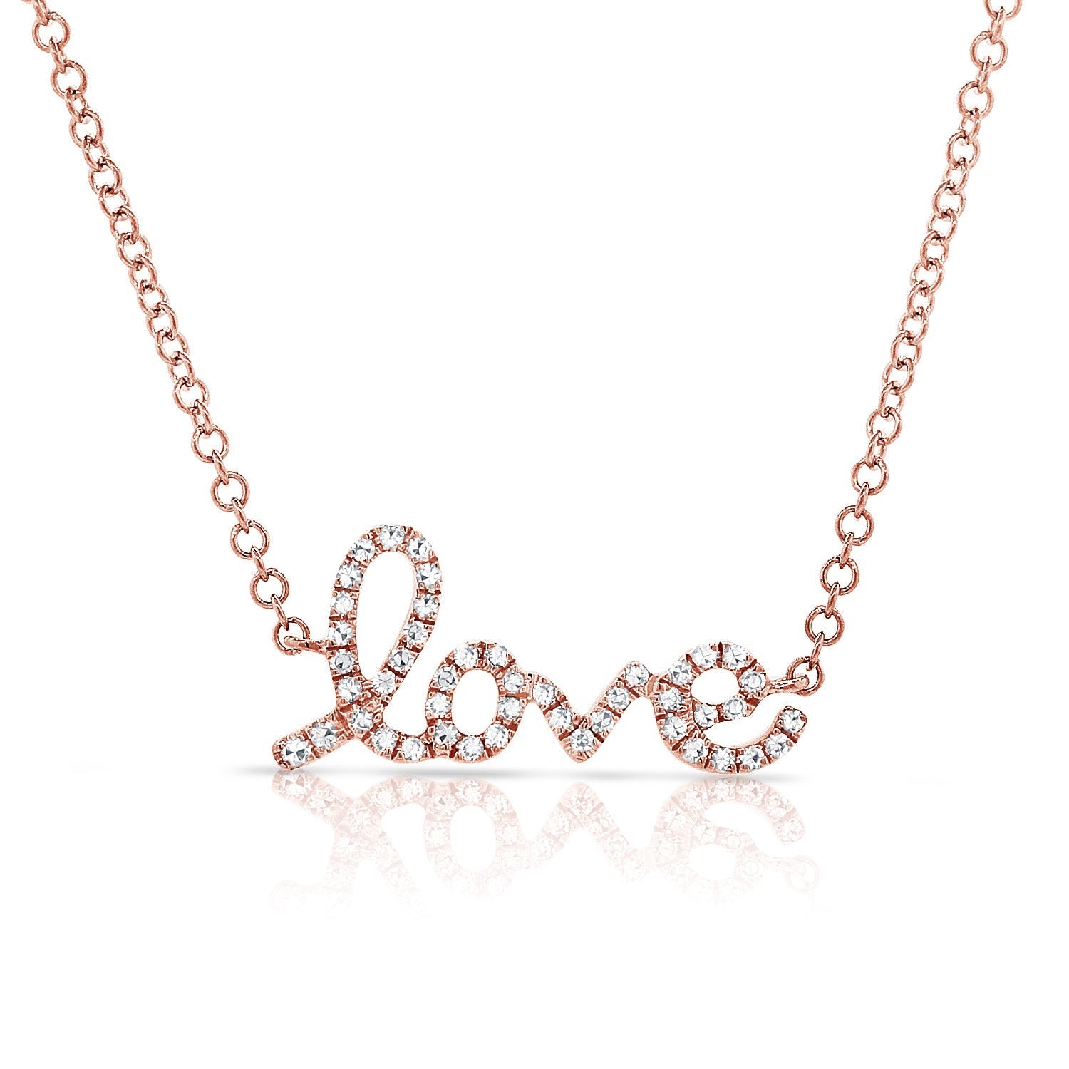 Diamond Script Love Necklace
