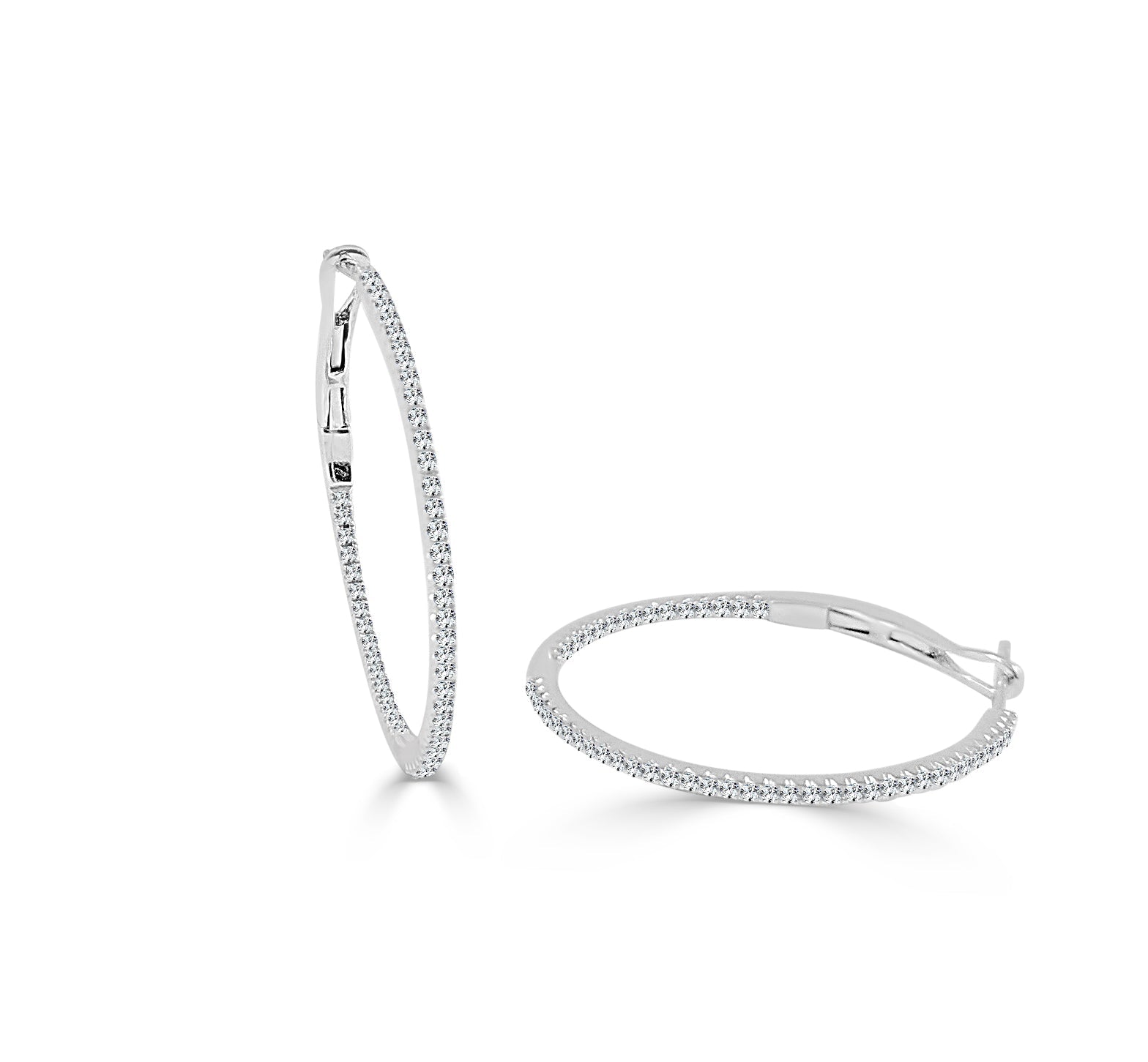 Diamond Skinny Hoop Earrings
