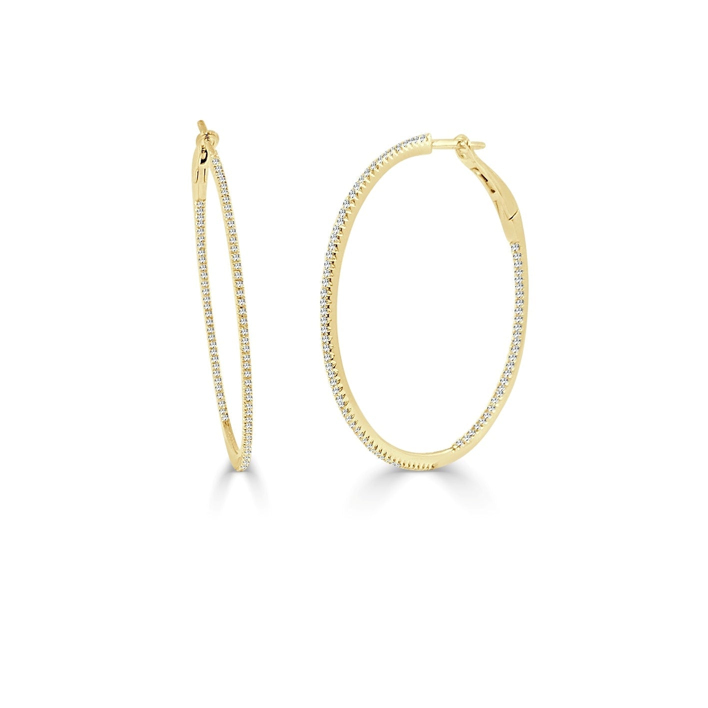 Diamond Skinny Hoop Earrings