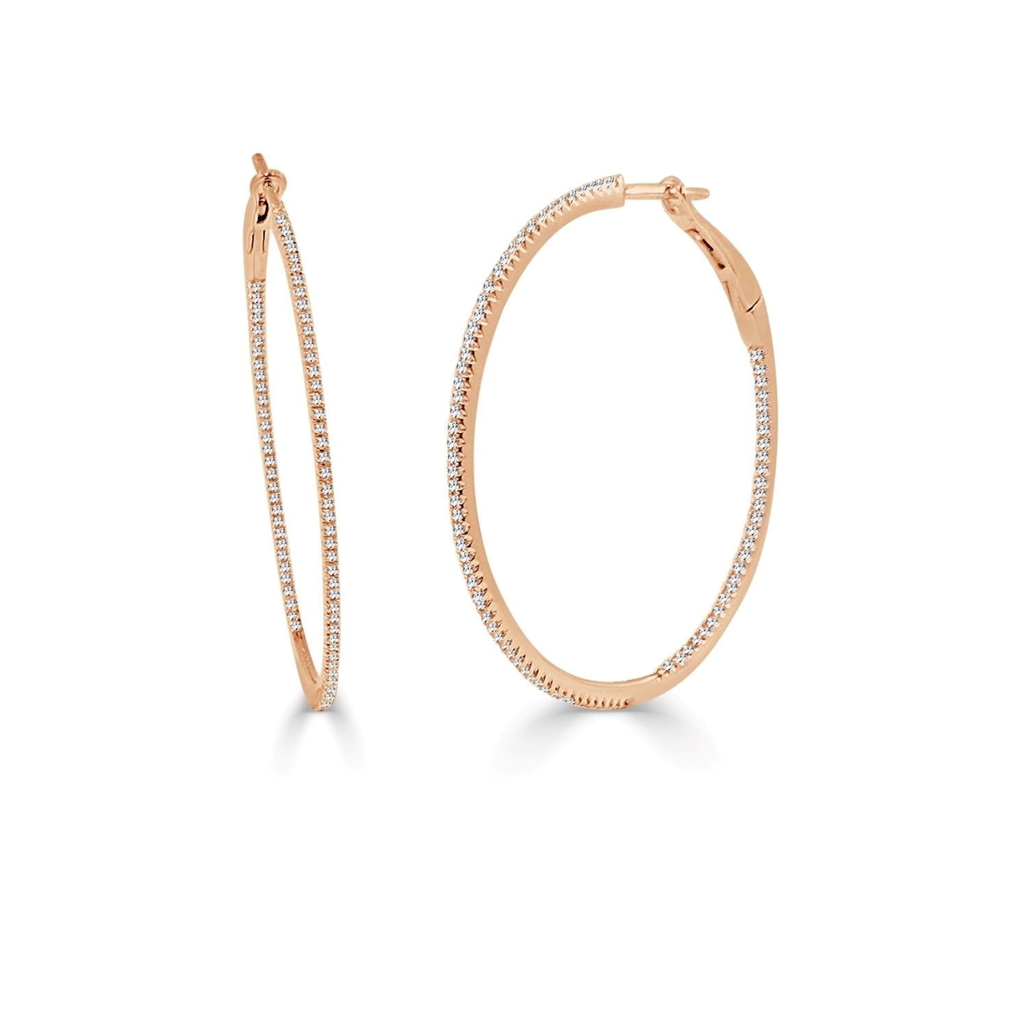 Diamond Skinny Hoop Earrings