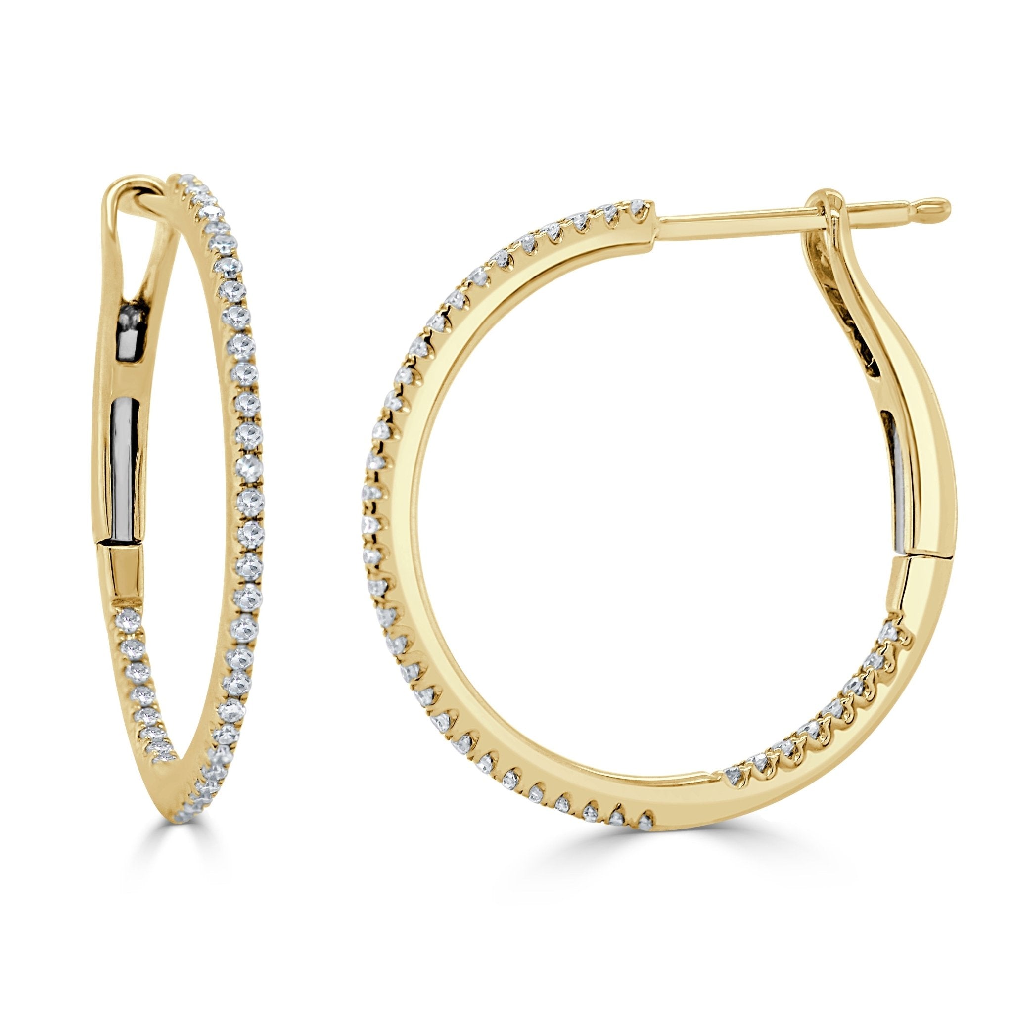Diamond Skinny Hoop Earrings