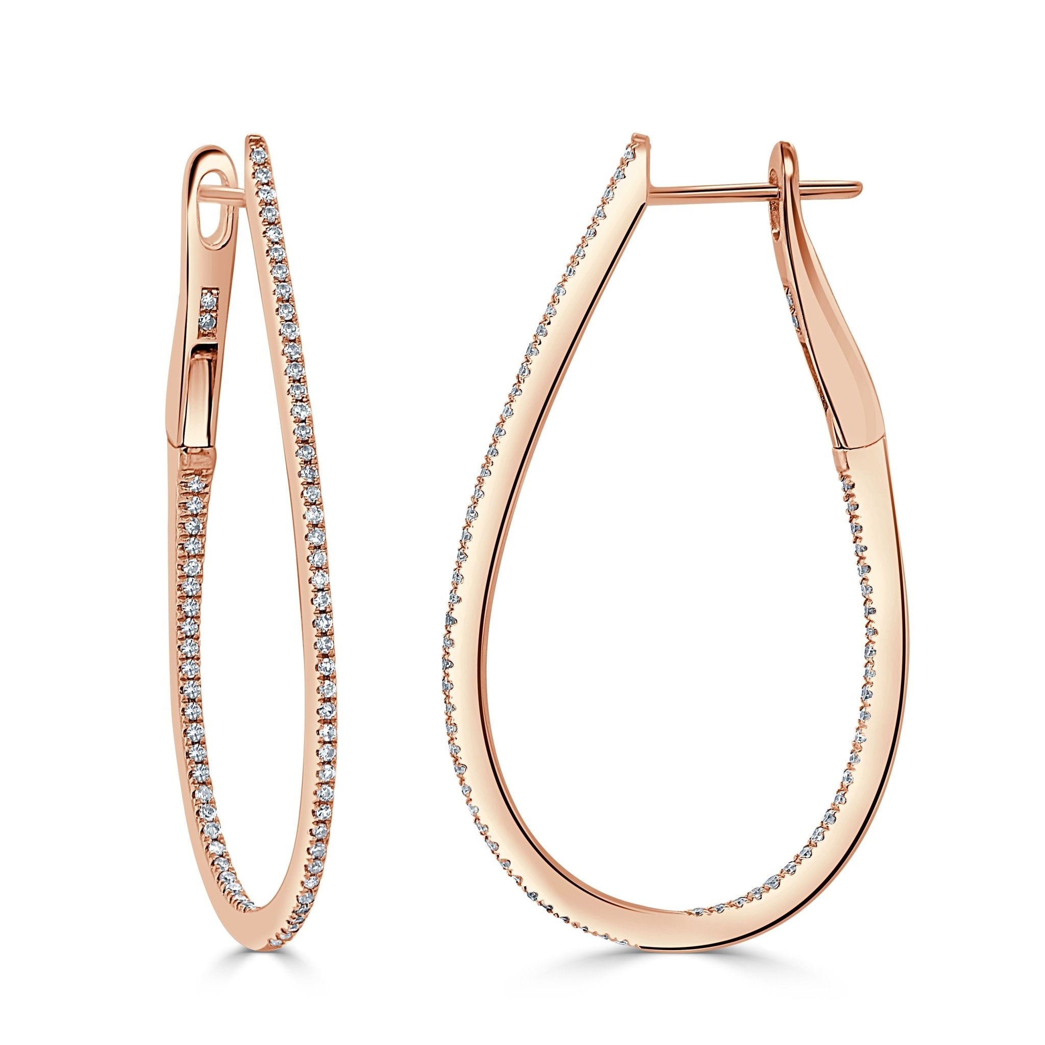 Diamond Skinny Hoop Earrings