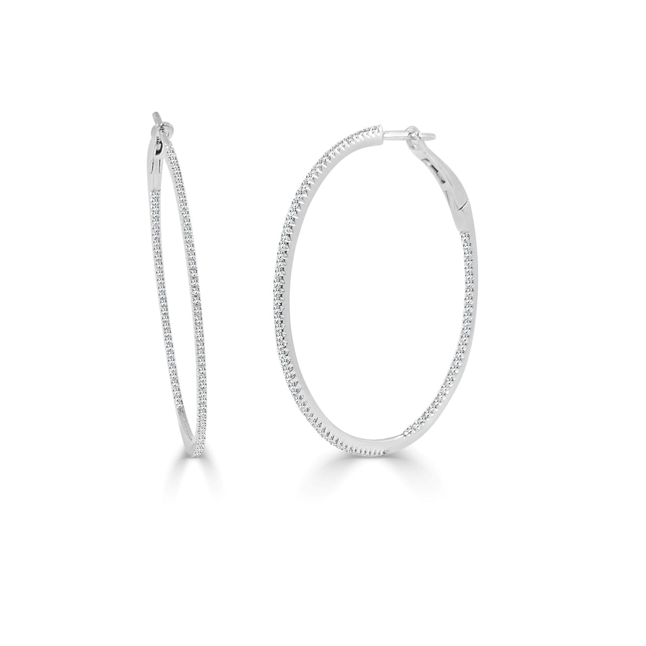 Diamond Skinny Hoop Earrings
