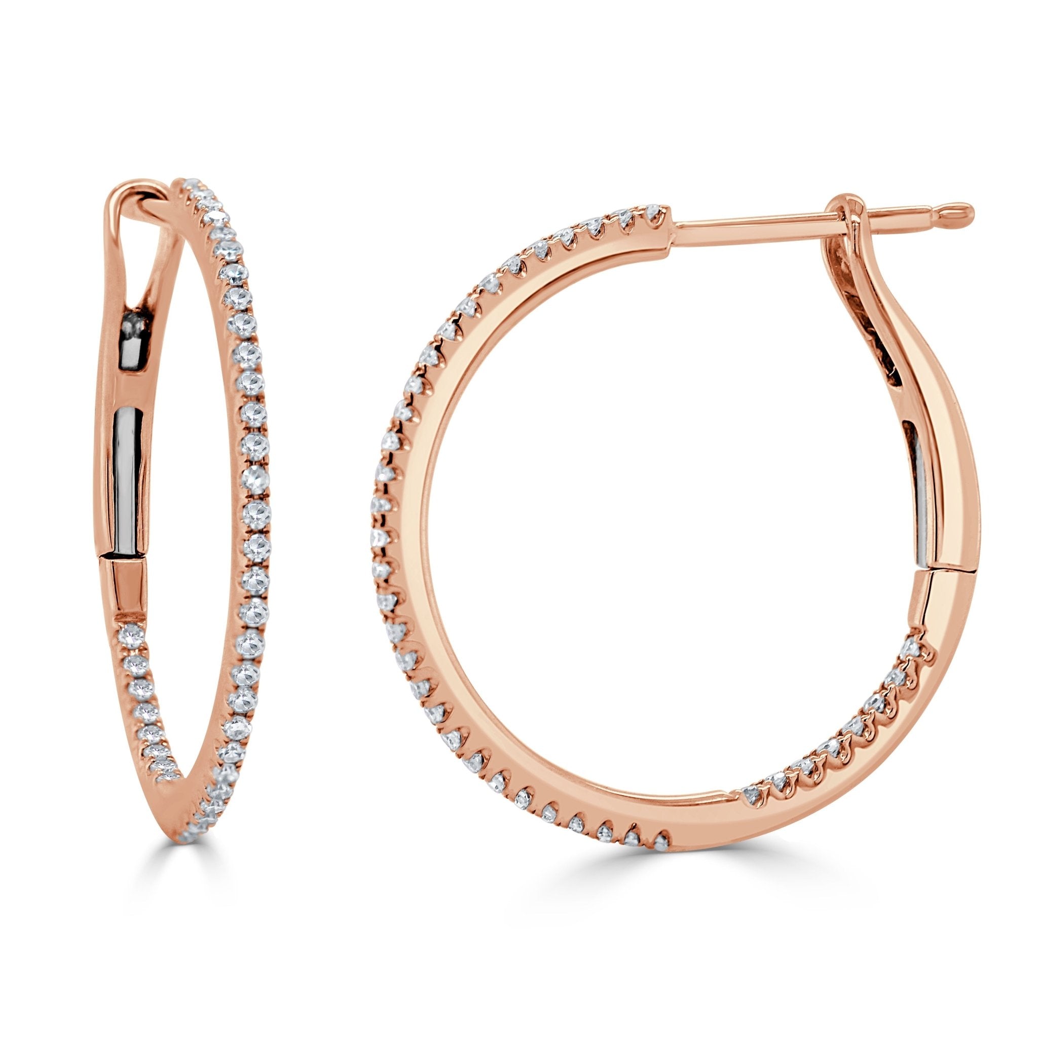 Diamond Skinny Hoop Earrings