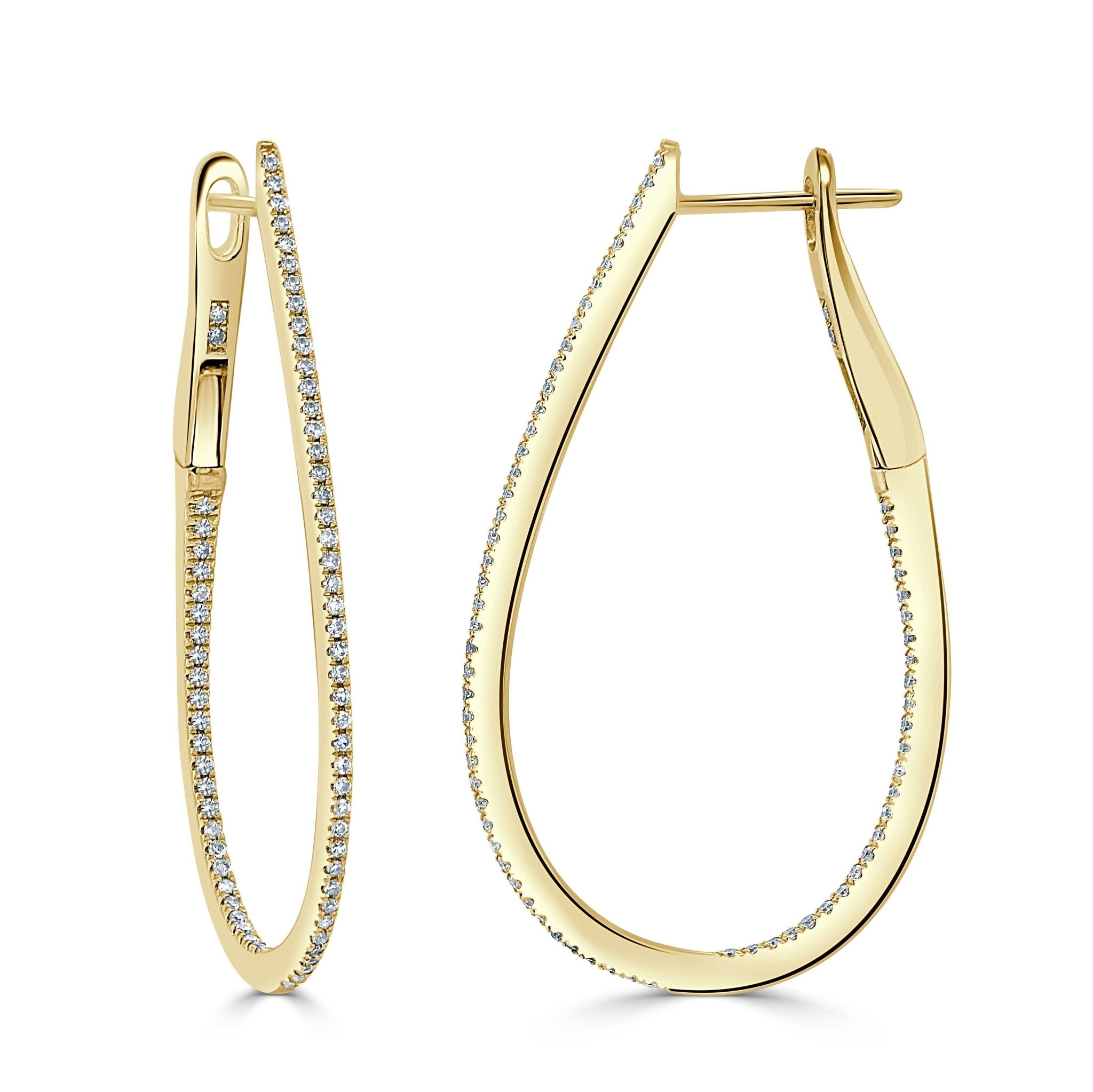 Diamond Skinny Hoop Earrings