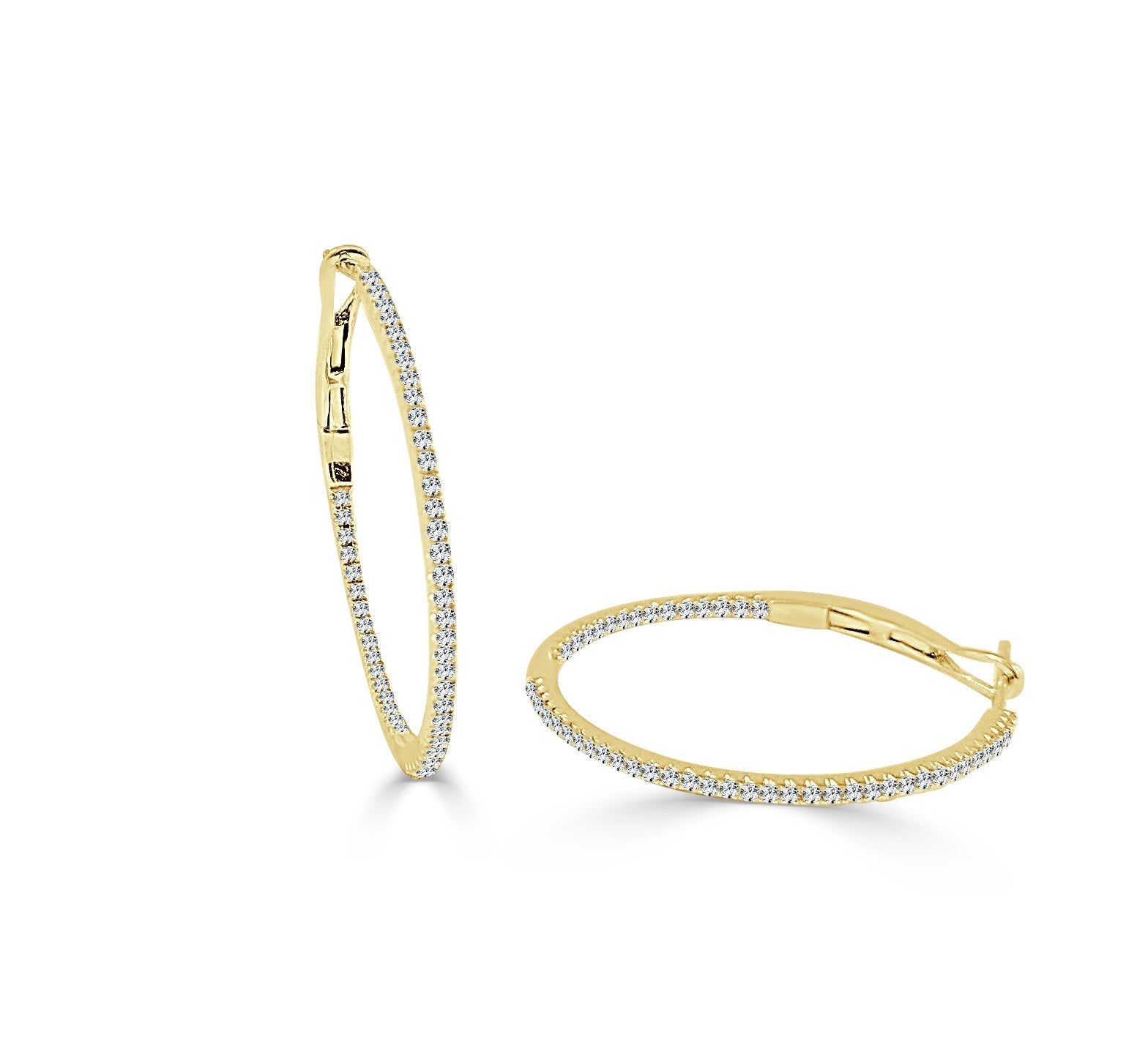 Diamond Skinny Hoop Earrings