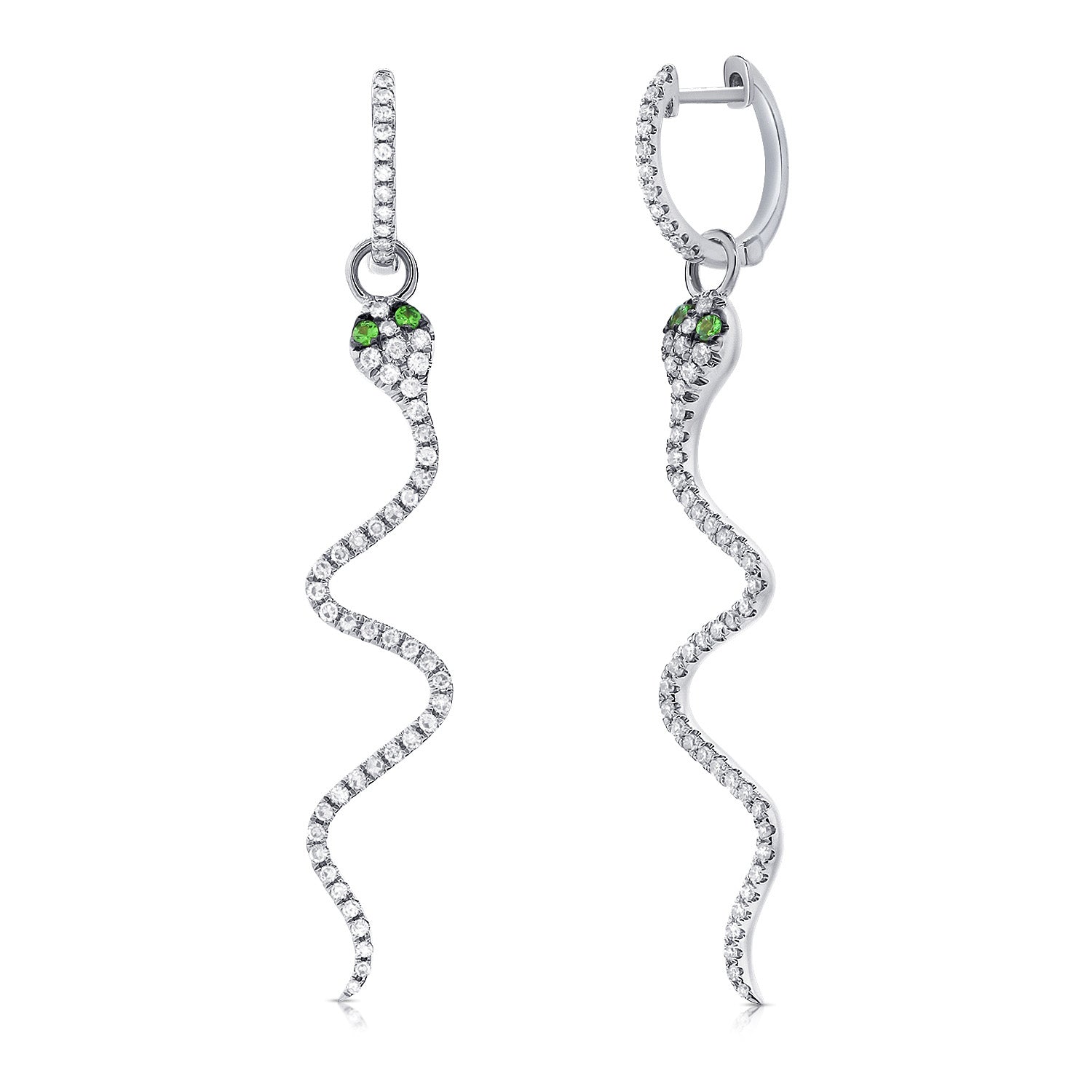 Diamond Snake Dangle Earrings