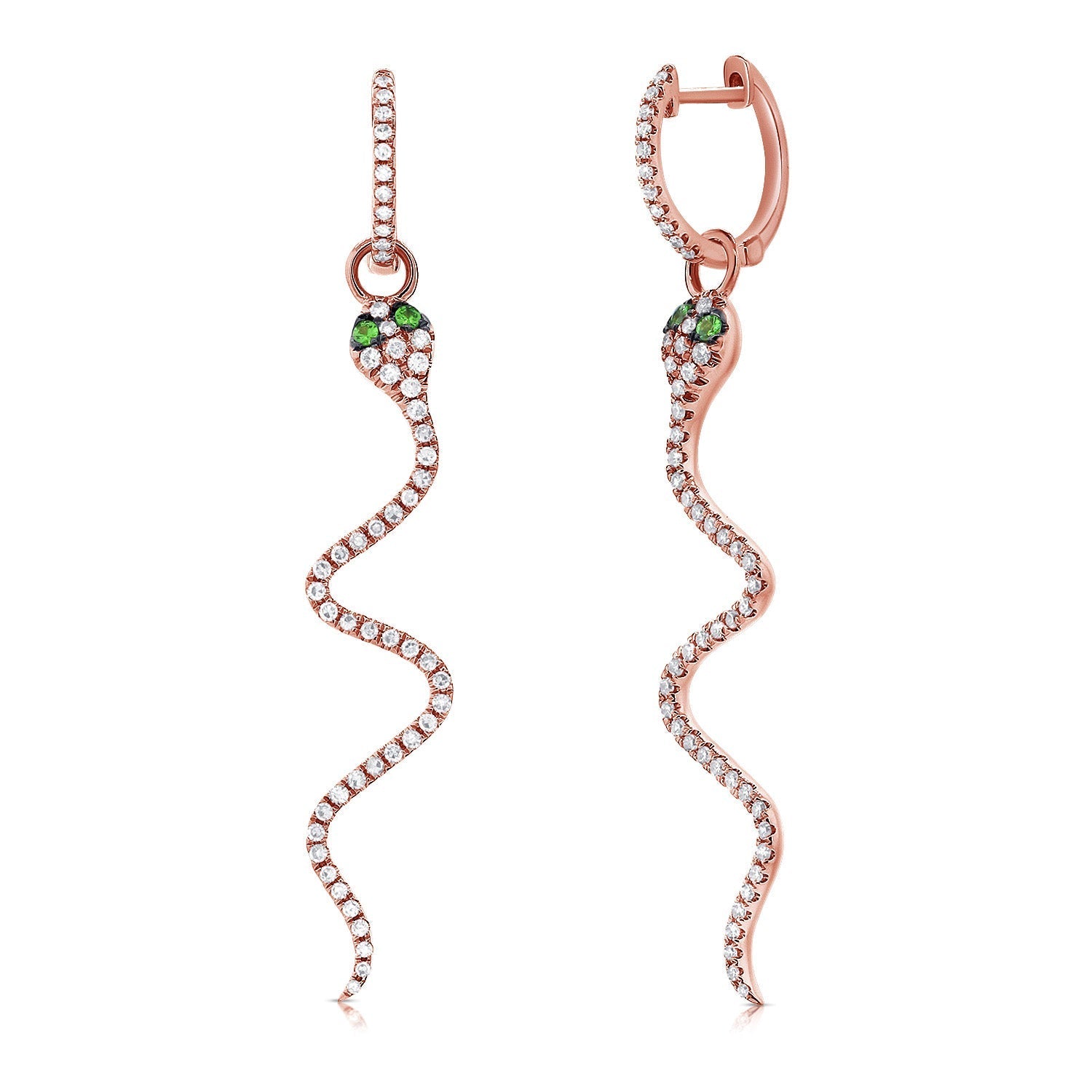 Diamond Snake Dangle Earrings