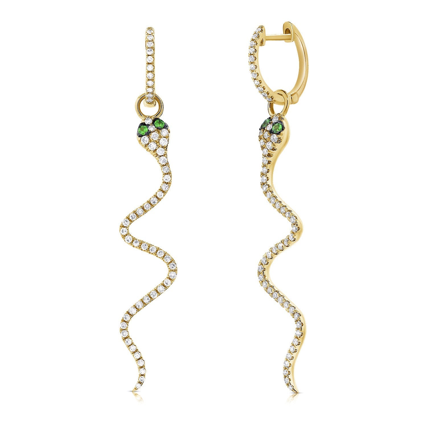 Diamond Snake Dangle Earrings