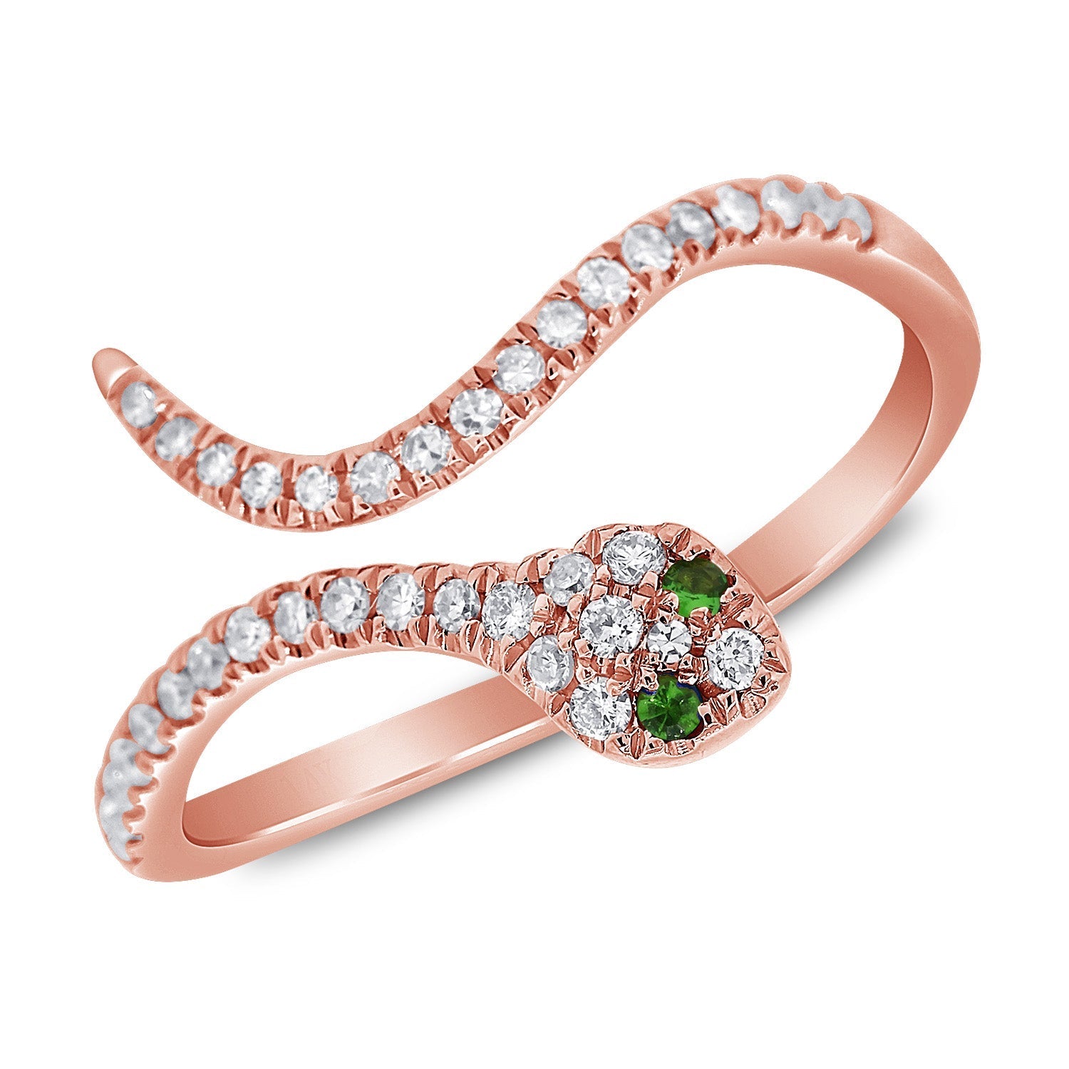 Diamond Snake Pinky Ring