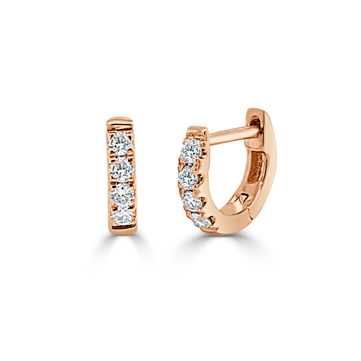 Diamond Tiny Huggie Earrings