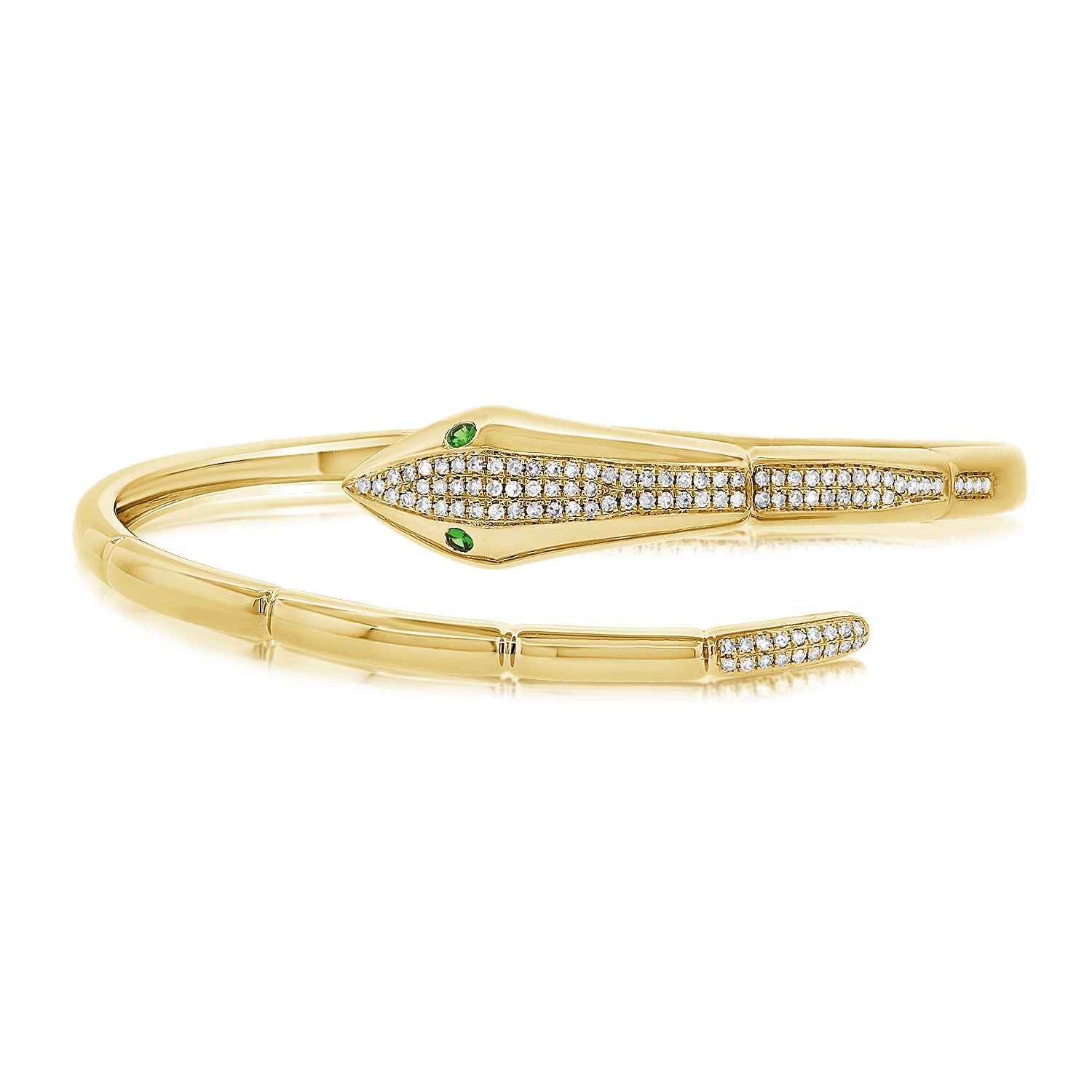 Diamond Tsavorite Snake Bangle