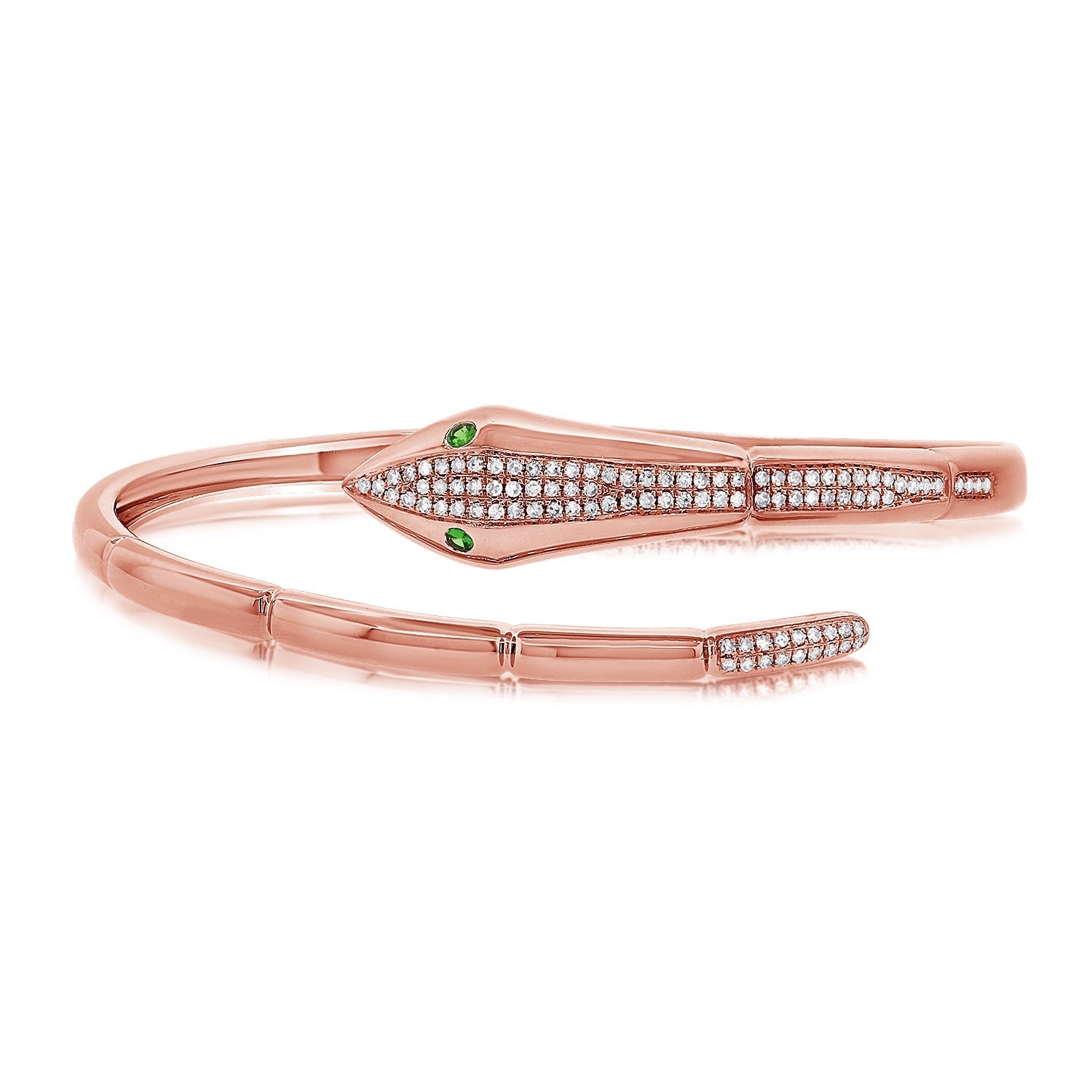 Diamond Tsavorite Snake Bangle